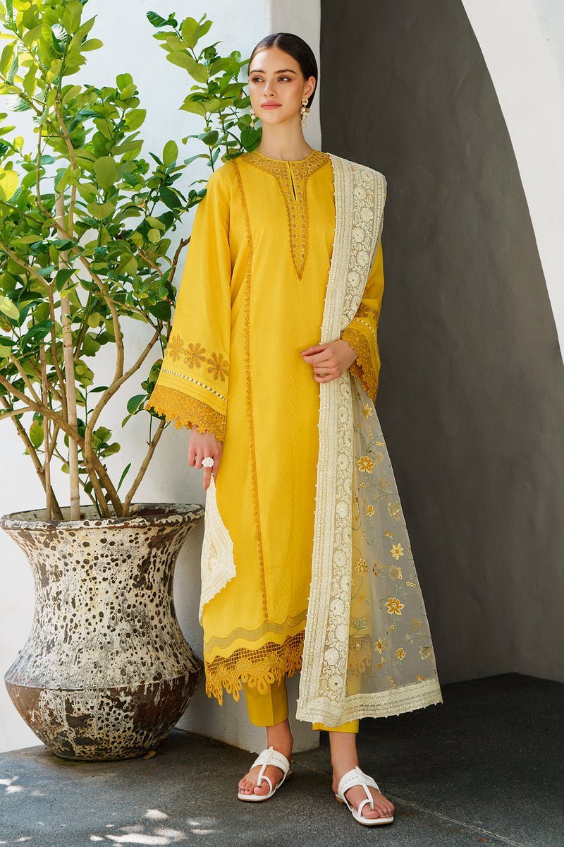 BAROQUE 3PC EMBROIDERED JACQUARD LAWNSUIT (BQU-UF-D562)