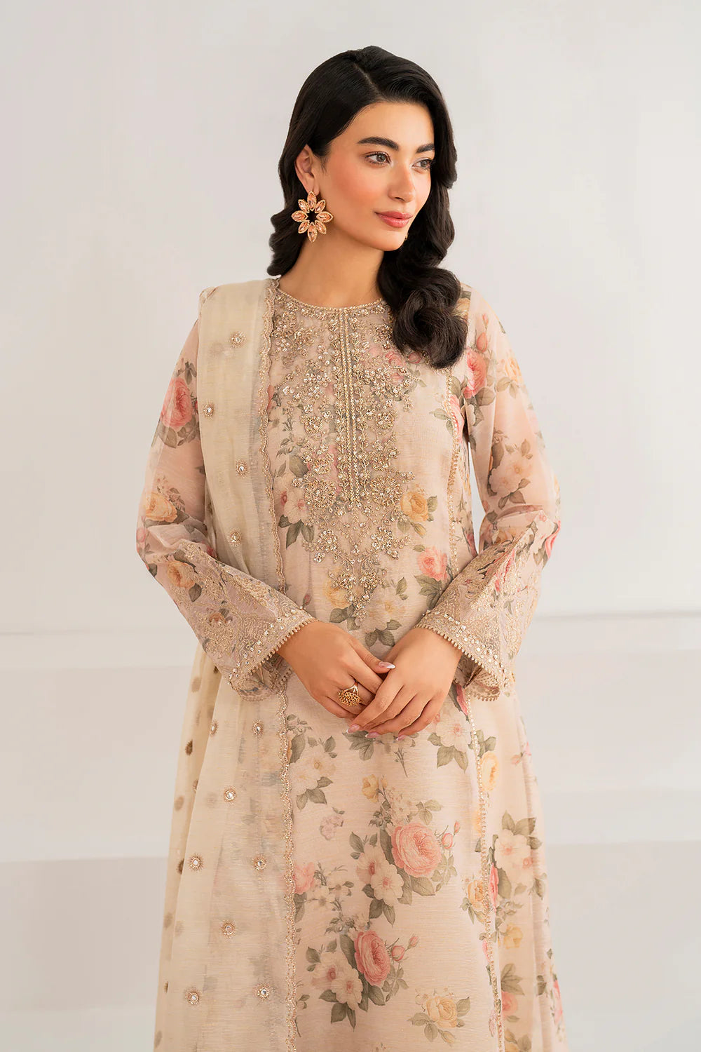 Baroque 3Pc Embroidered Cotton Suit UF-691 gulbuy.com