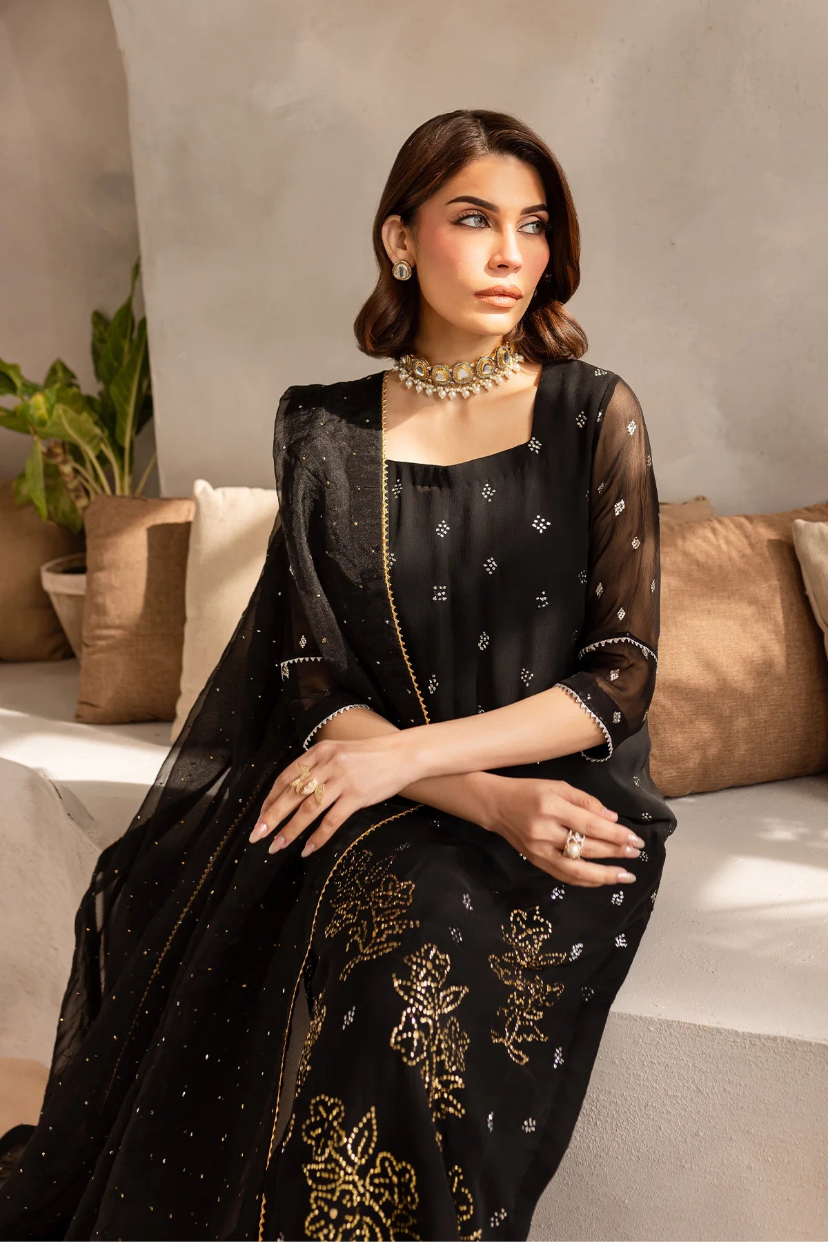 Vanya 3Pc Embroidered chiffon Suit KY-06 gulbuy.com