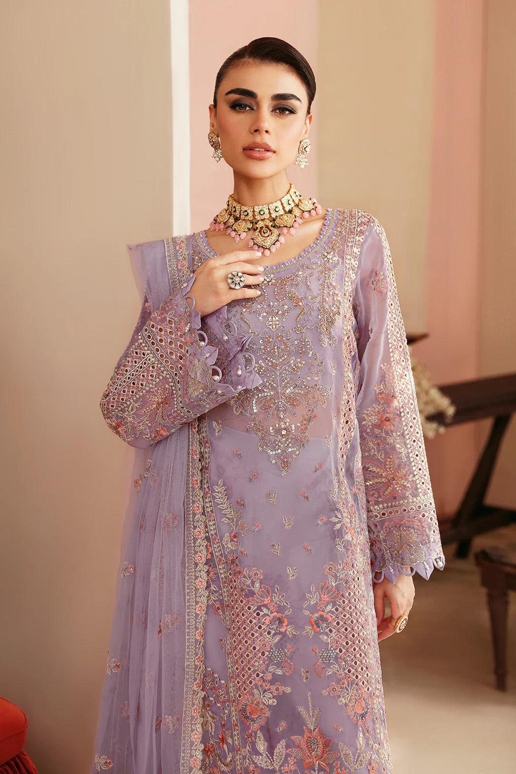 Ramsha 3Pc Embroidered Organza Suit E-201 gulbuy.com