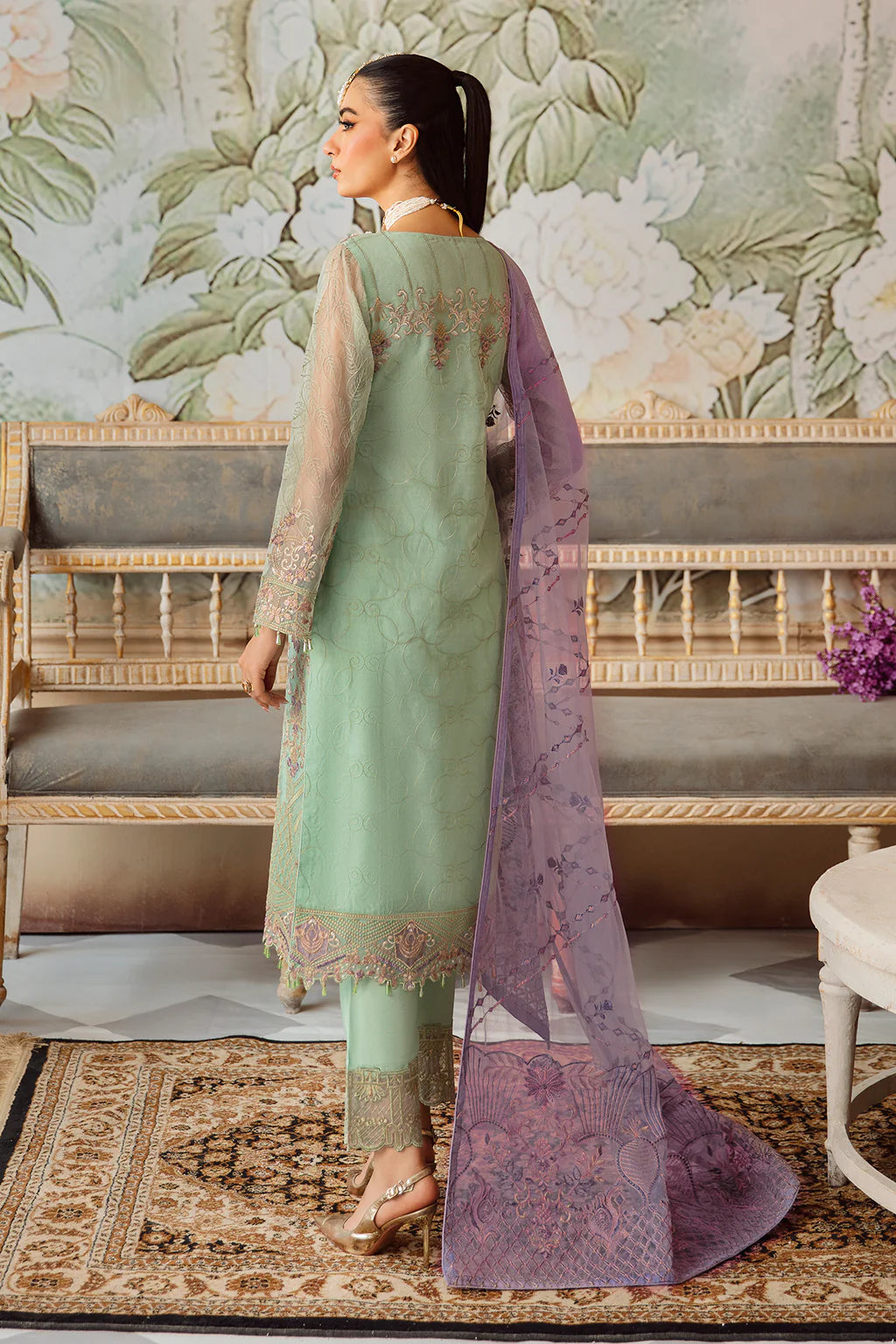 Ramsha 3Pc Embroidered Organza Suit M-1204 gulbuy.com