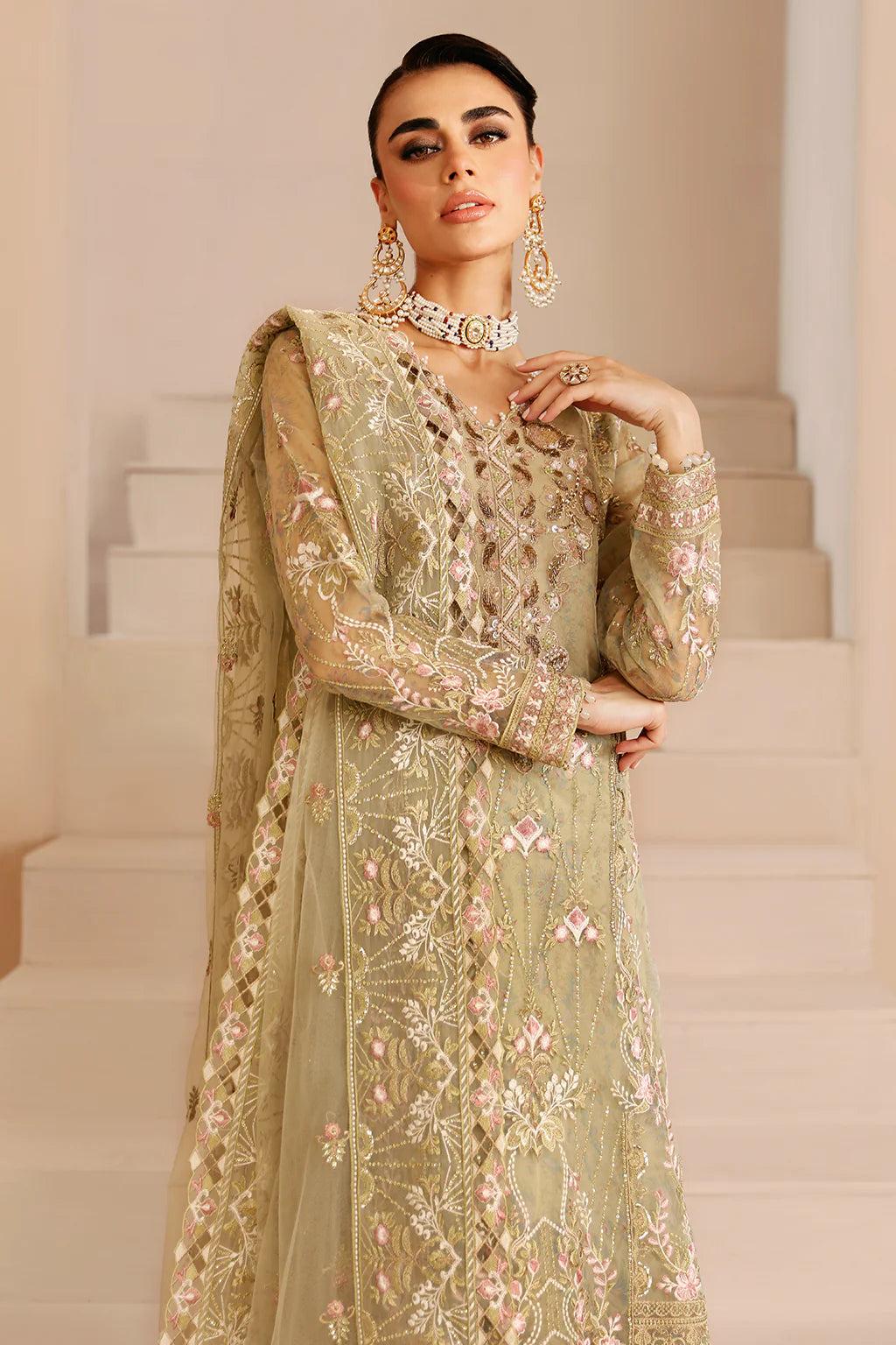 Ramsha 3Pc Embroidered Organza Suit E-208 gulbuy.com