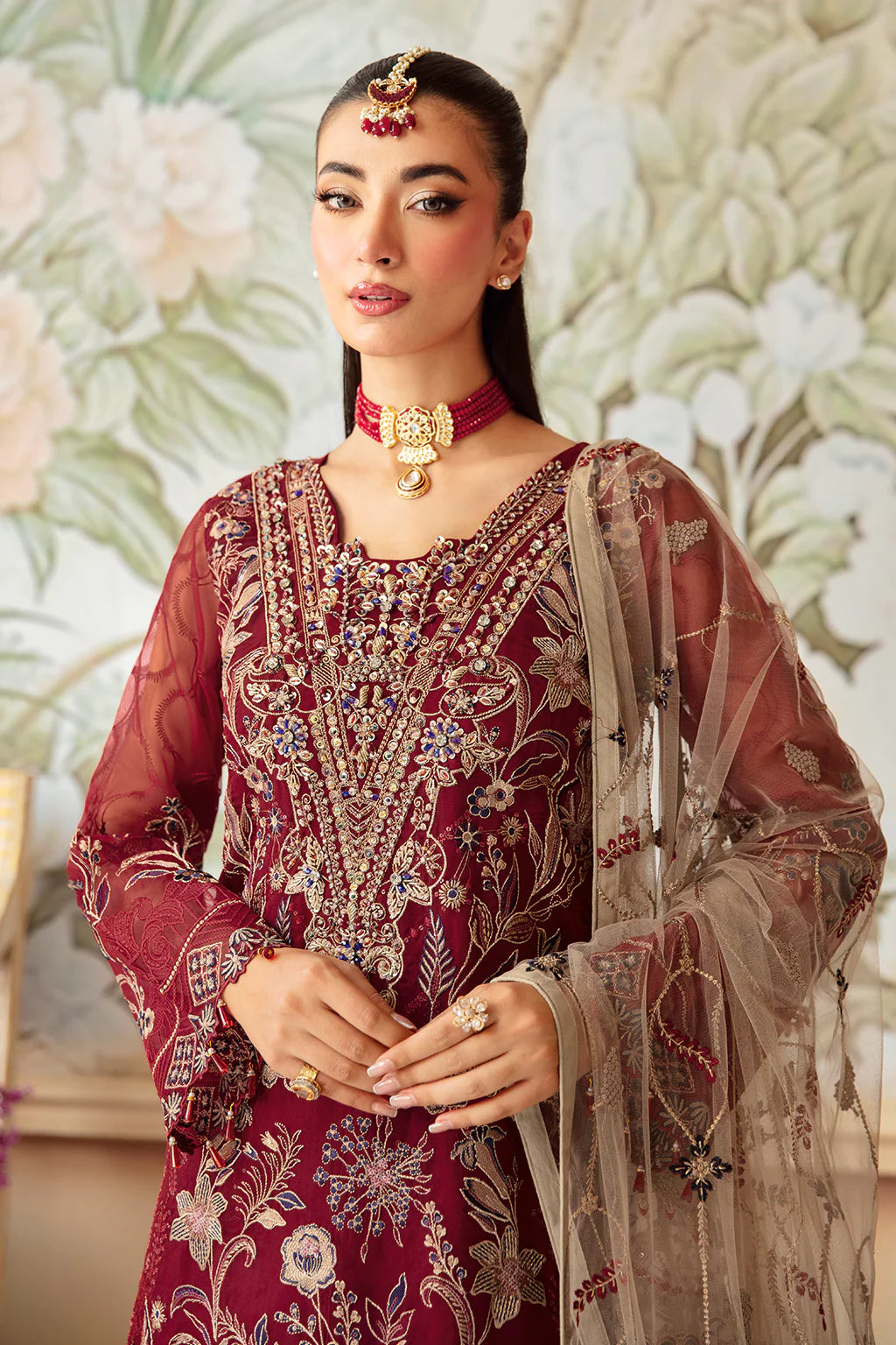 Ramsha 3Pc Embroidered Organza Suit M-1201 gulbuy.com