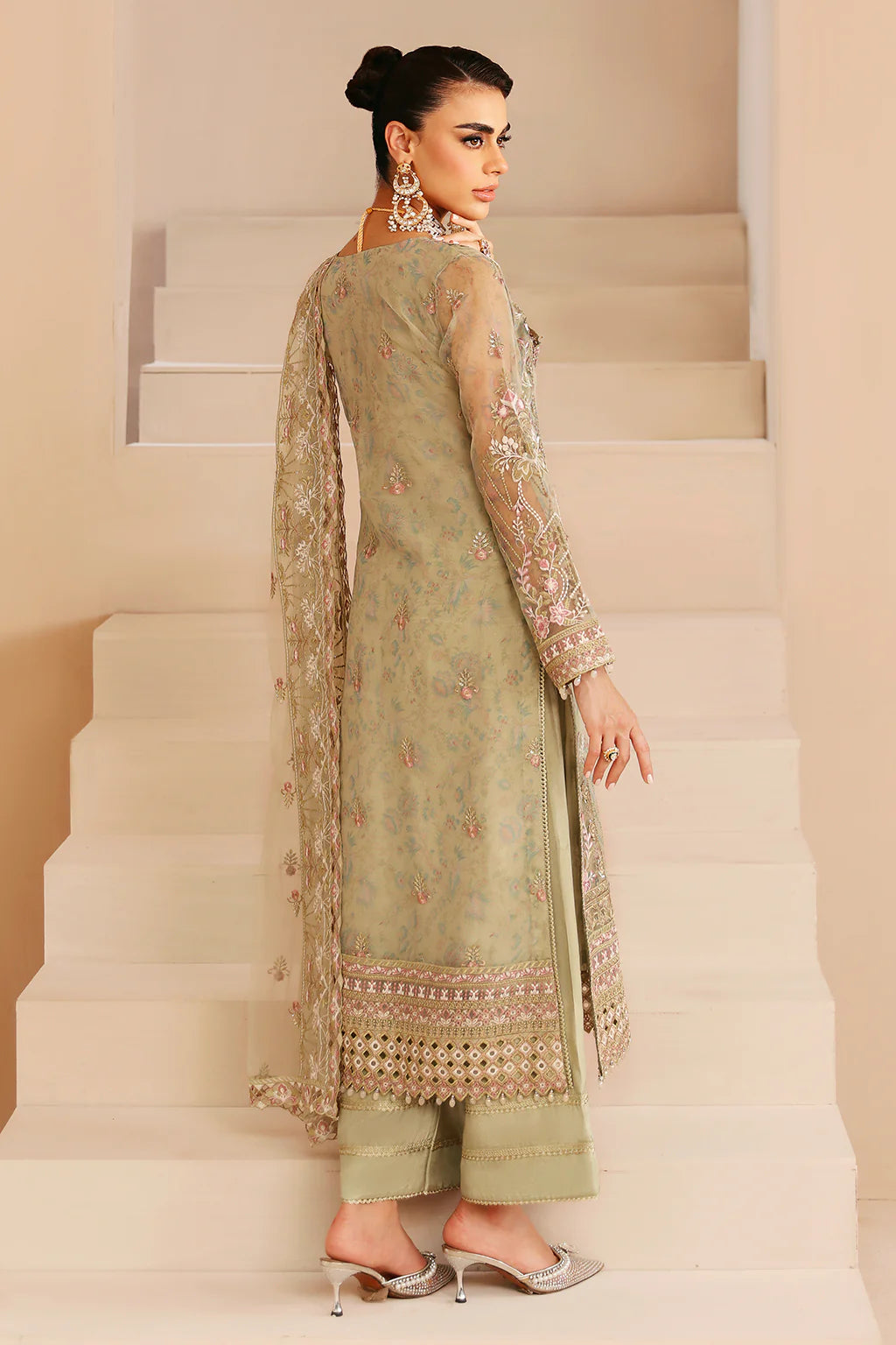 Ramsha 3Pc Embroidered Organza Suit E-208 gulbuy.com