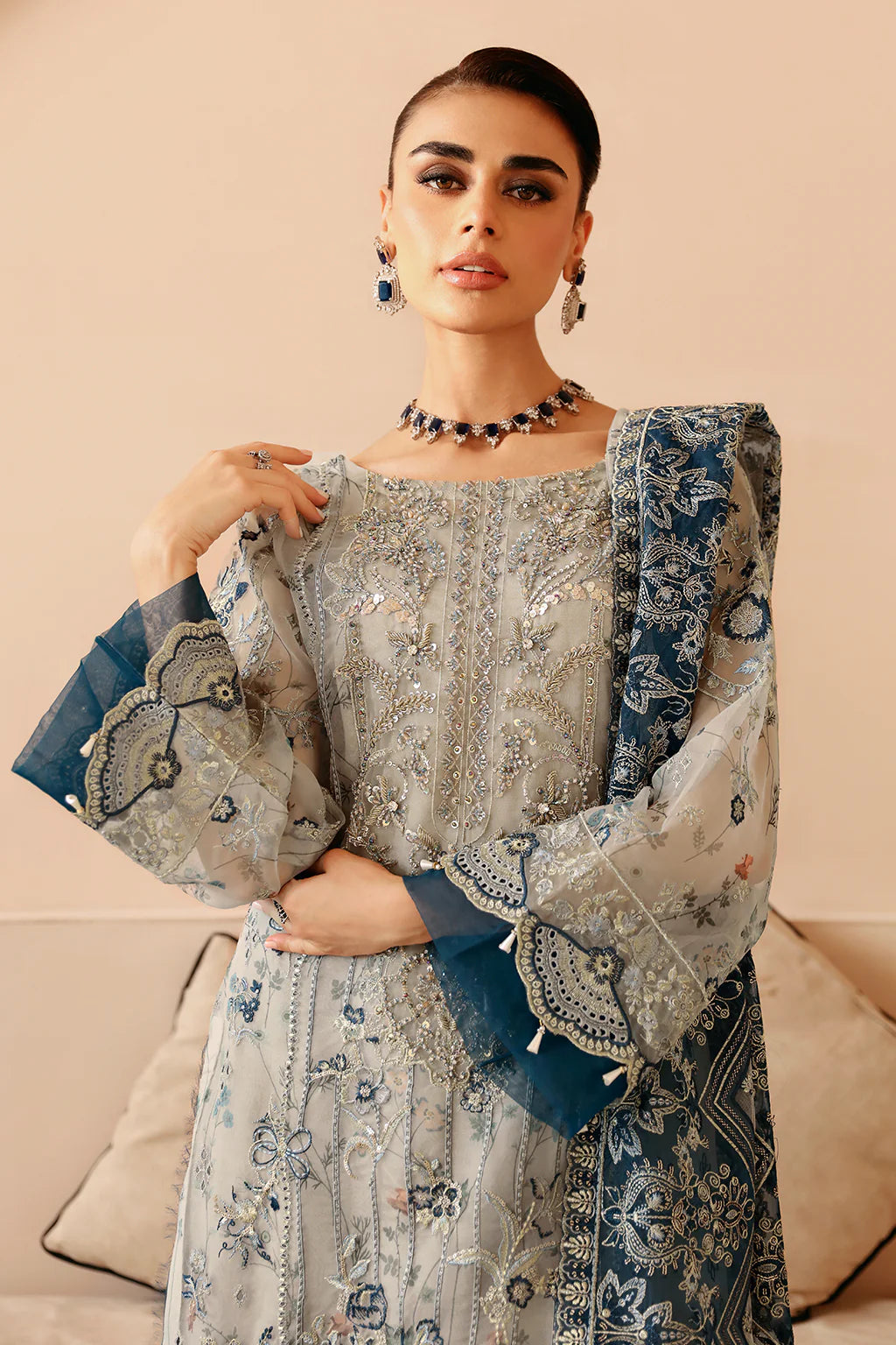 Ramsha 3Pc Embroidered Organza Suit E-207 gulbuy.com