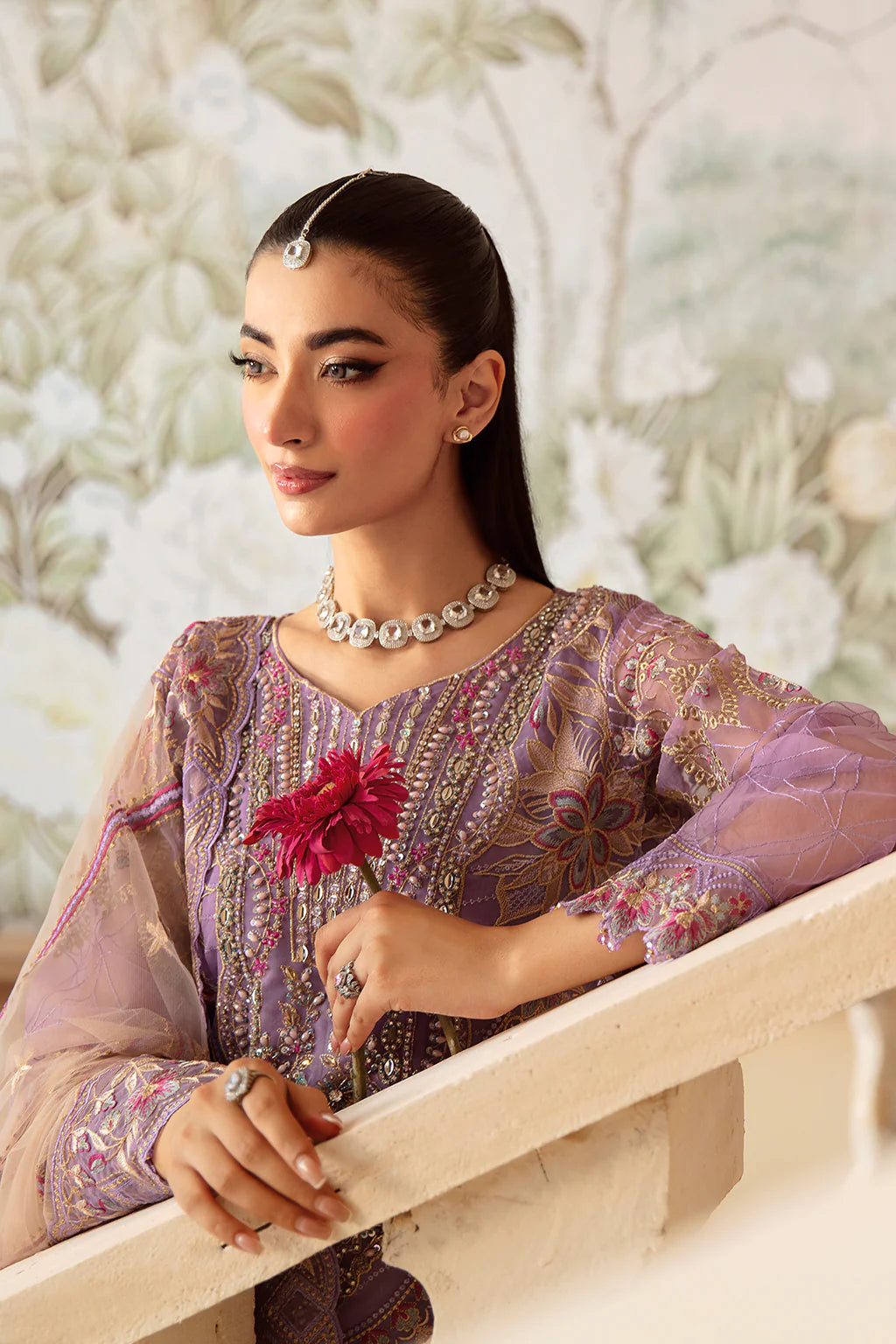 Ramsha 3Pc Embroidered Organza Suit M-1207 gulbuy.com