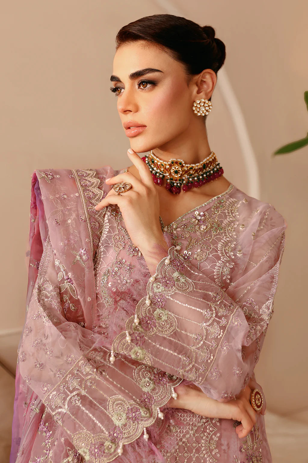 Ramsha 3Pc Embroidered Organza Suit E-206 gulbuy.com