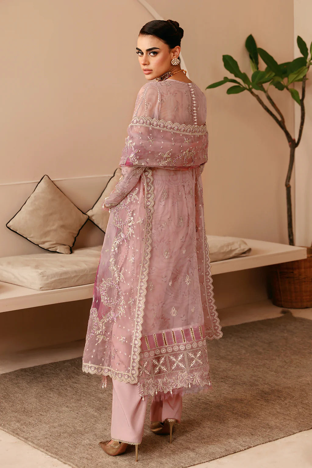 Ramsha 3Pc Embroidered Organza Suit E-206 gulbuy.com