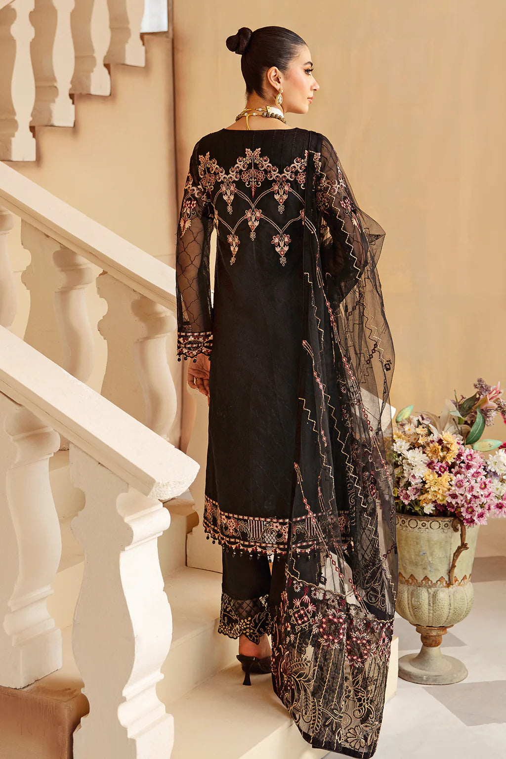 Ramsha 3Pc Embroidered Organza Suit M-1205 gulbuy.com
