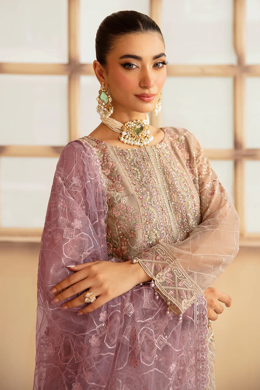 Ramsha 3Pc Embroidered Organza Suit M-1206 gulbuy.com