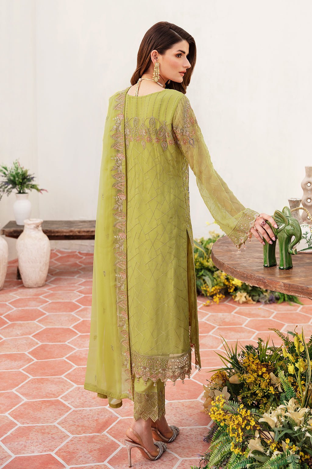 Ramsha 3 Piece Embroidered Chiffon Suit (F-2408) gulbuy.com