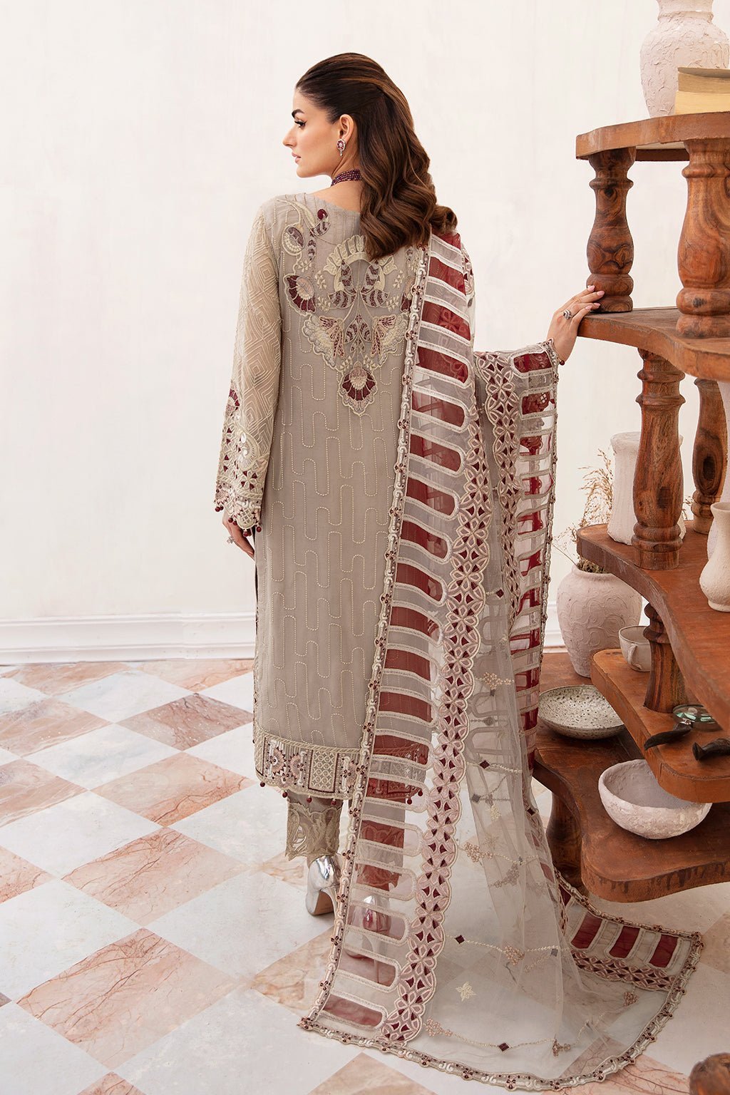 Ramsha 3 Piece Embroidered Chiffon Suit (F-2405) gulbuy.com