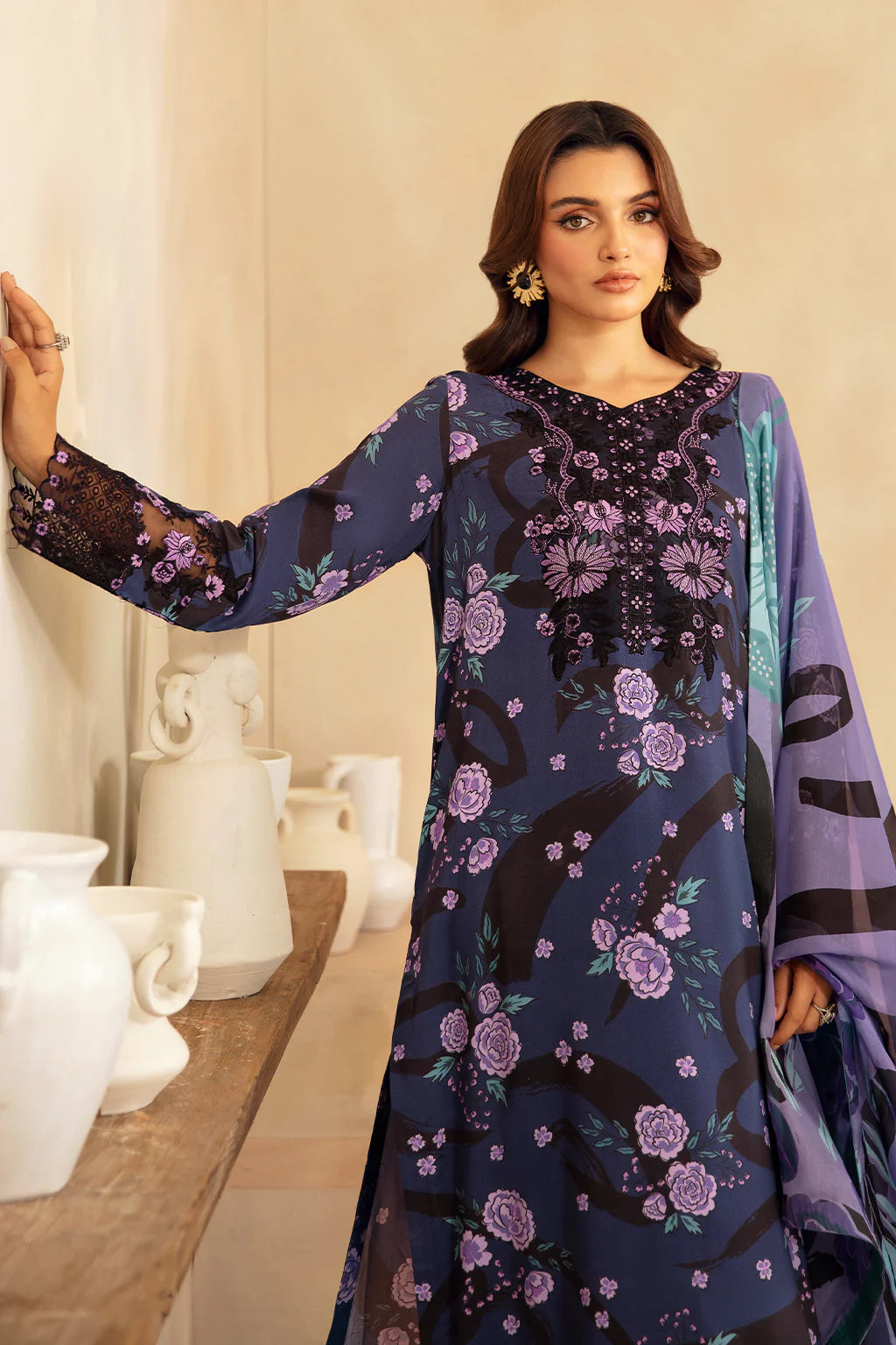 Ramsha 3Pc Digital printed Viscose Suit J-405 gulbuy.com