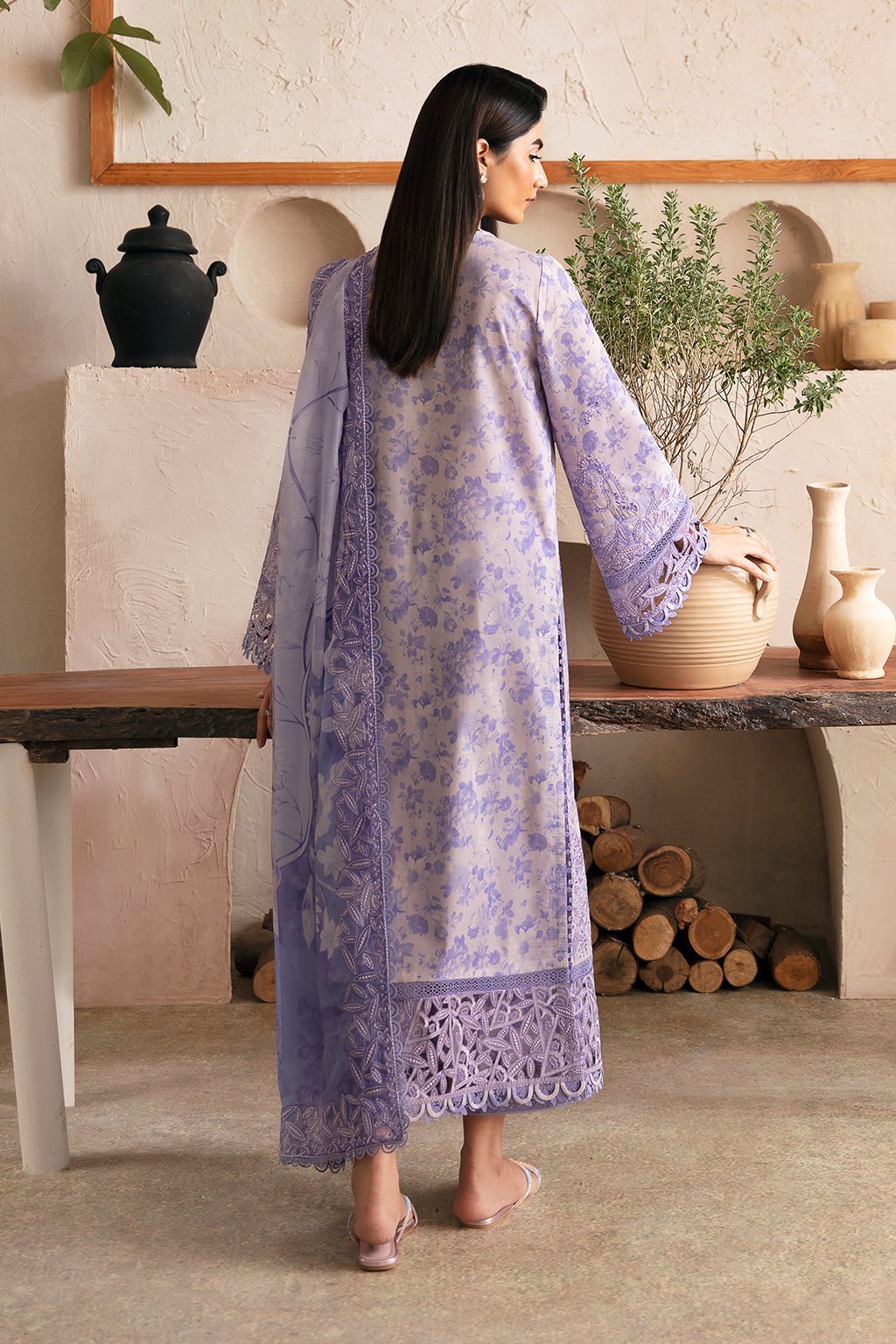 AFROZEH 3PC EMBROIDERED LAWN SUIT (Ivar) gulbuy.com