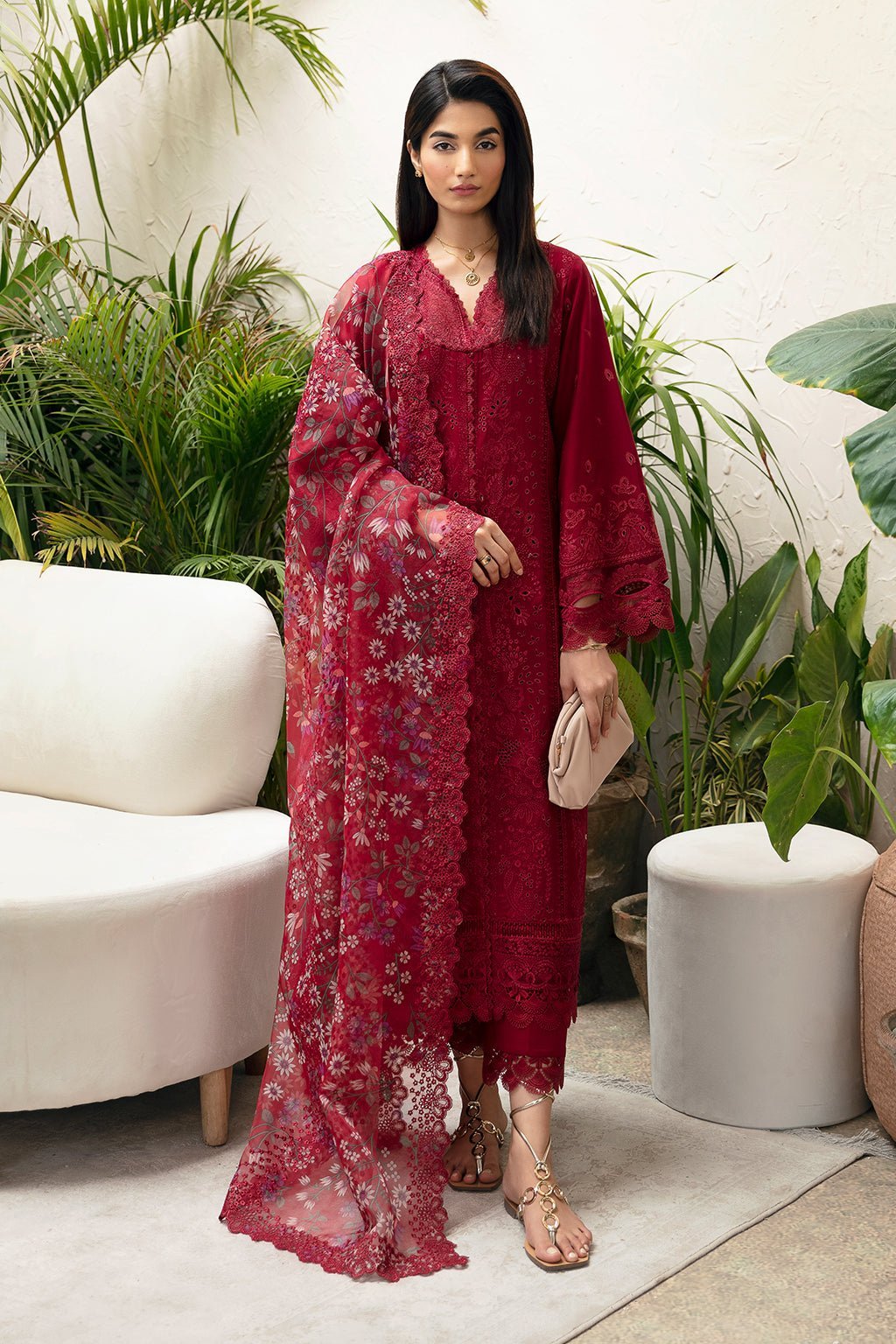 AFROZEH 3PC EMBROIDERED LAWN SUIT (Elise)