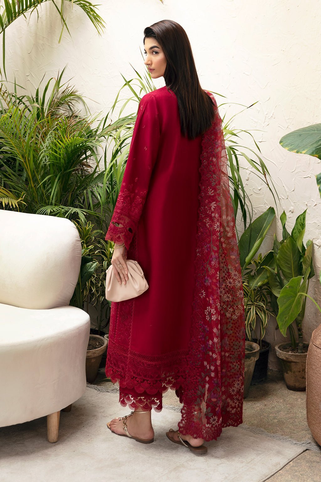 AFROZEH 3PC EMBROIDERED LAWN SUIT (Elise) gulbuy.com