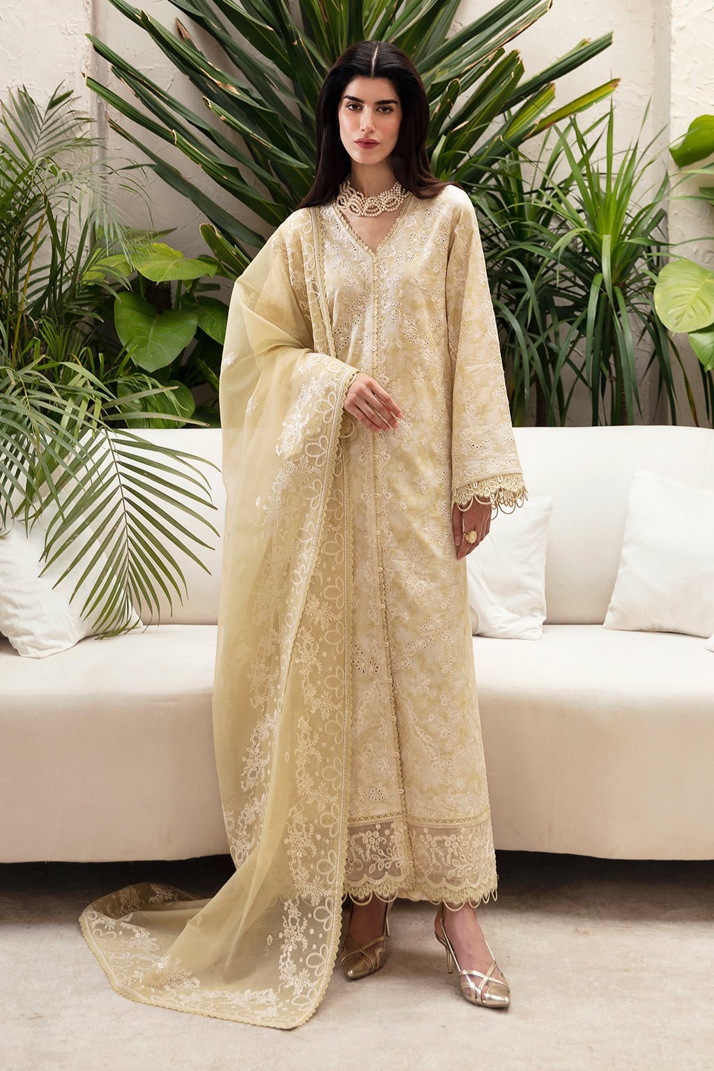 AFROZEH 3PC EMBROIDERED LAWN SUIT (Ellen)