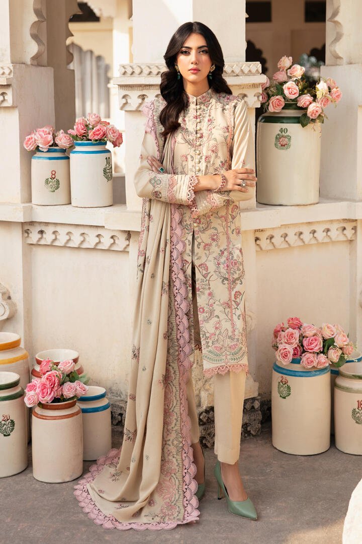 Ramsha 3 Piece Embroidered Karandi Suit (R-1007)