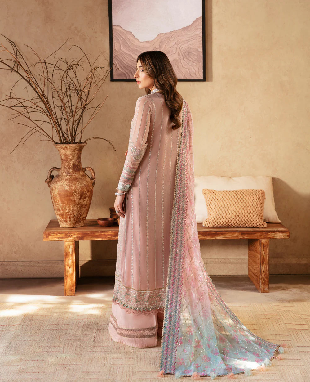Xenia 3Pc Embroidered Chiffon Suit TAROOB gulbuy.com