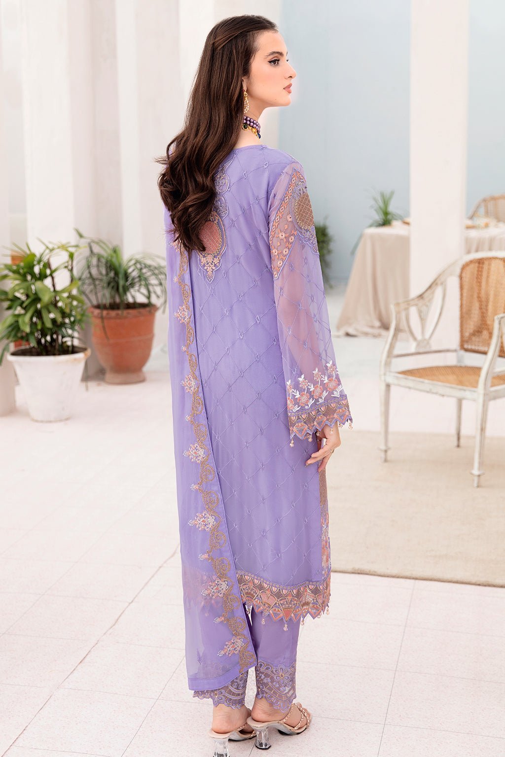 Ramsha 3 Piece Embroidered Chiffon Suit (A-711)