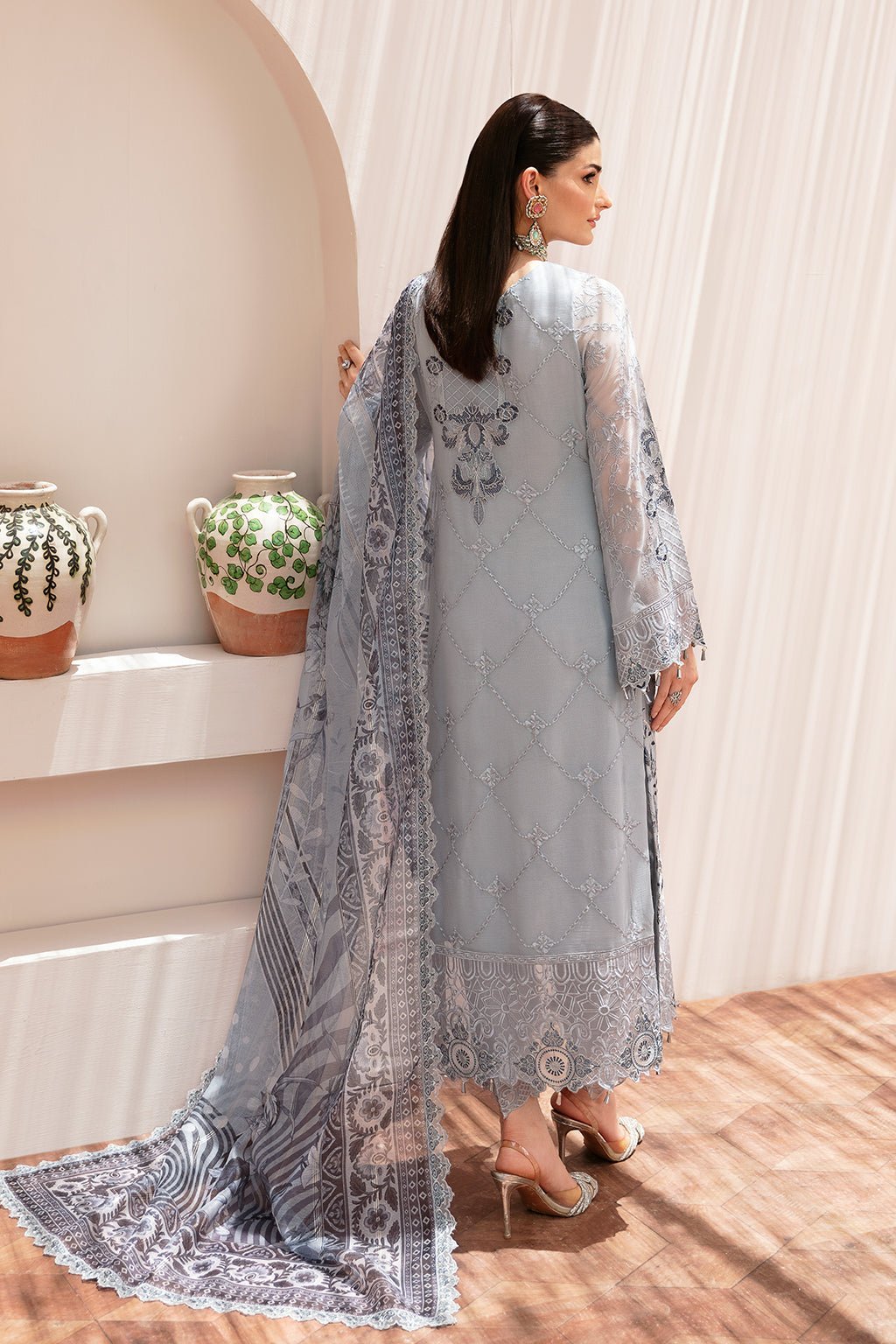 Ramsha 3 Piece Embroidered Chiffon Suit (T-209)