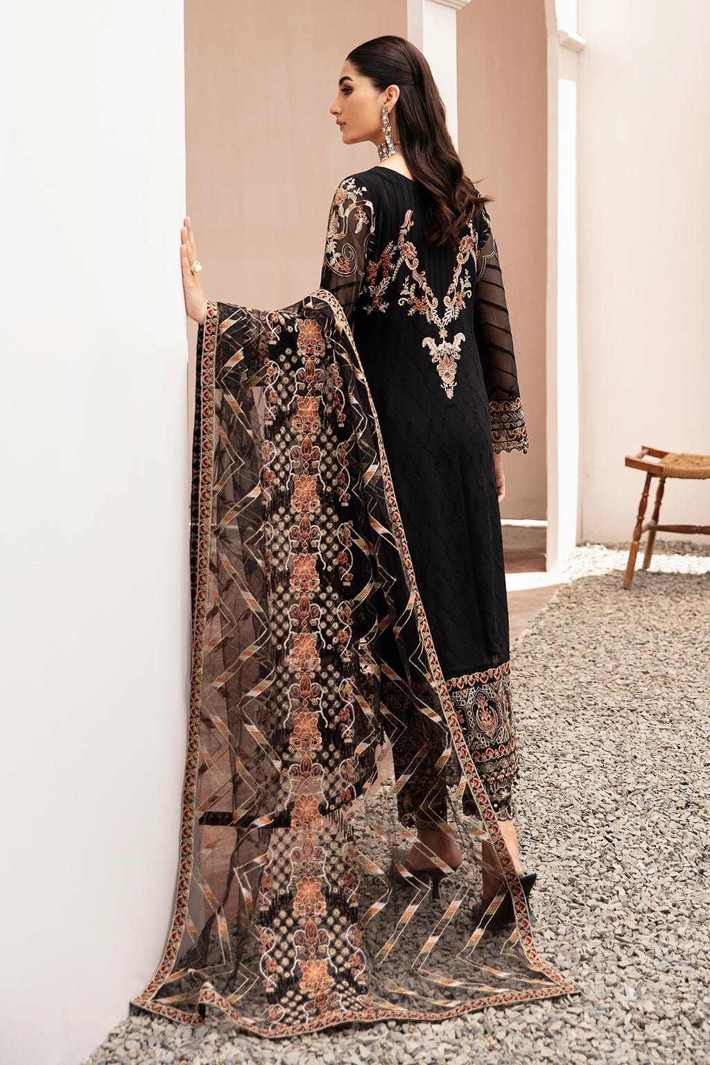 Ramsha 3 Piece Embroidered Chiffon Suit (K-205) gulbuy.com