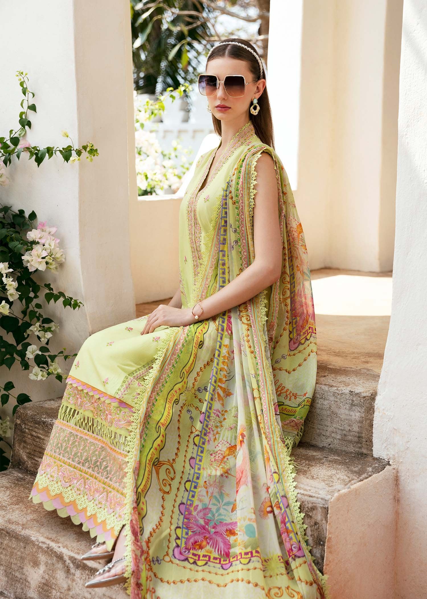 KANWAL MALIK 3PC EMBROIDERED LAWN SUIT (Anisa) gulbuy.com