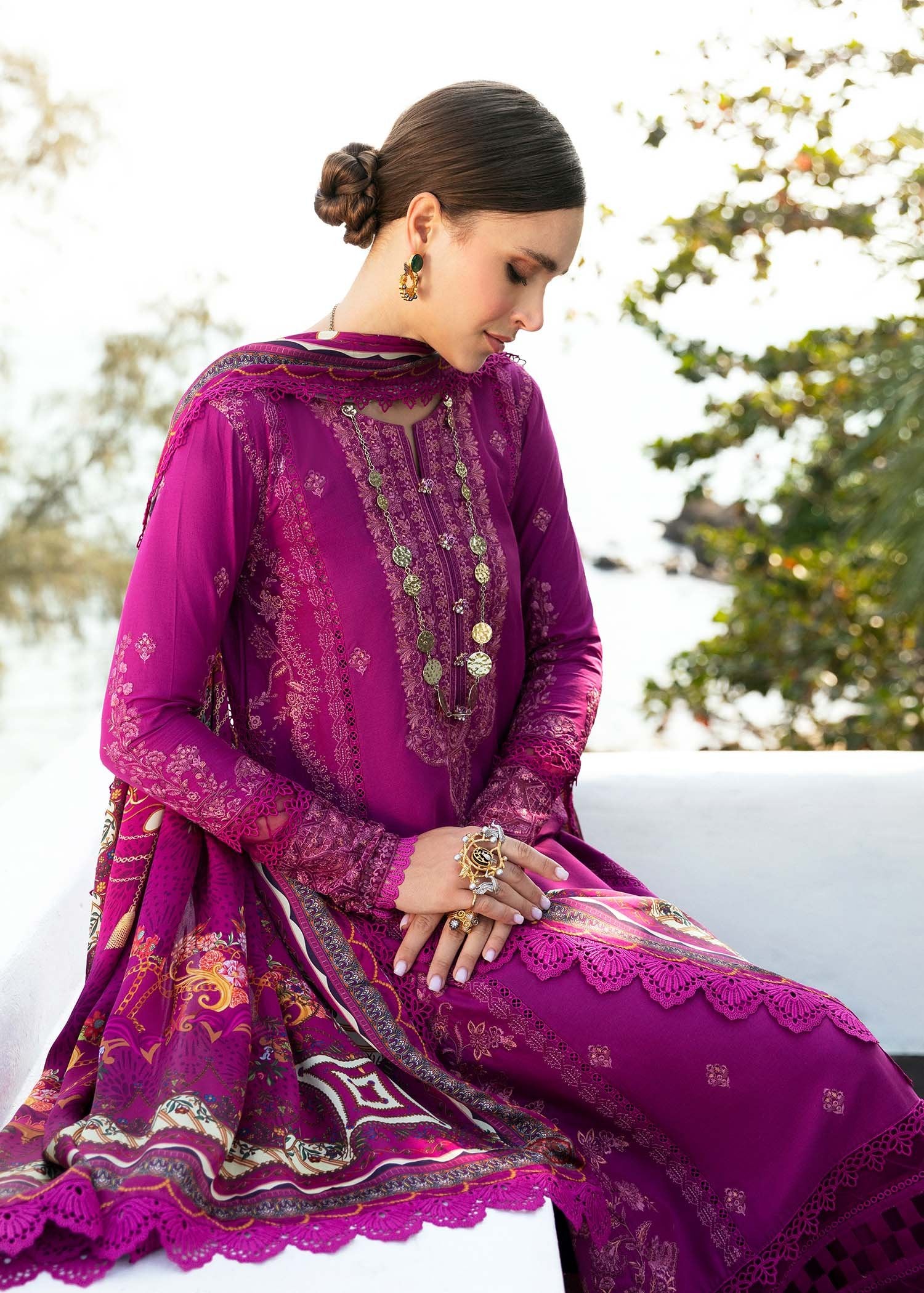 KANWAL MALIK 3PC EMBROIDERED LAWN SUIT (Samar) gulbuy.com