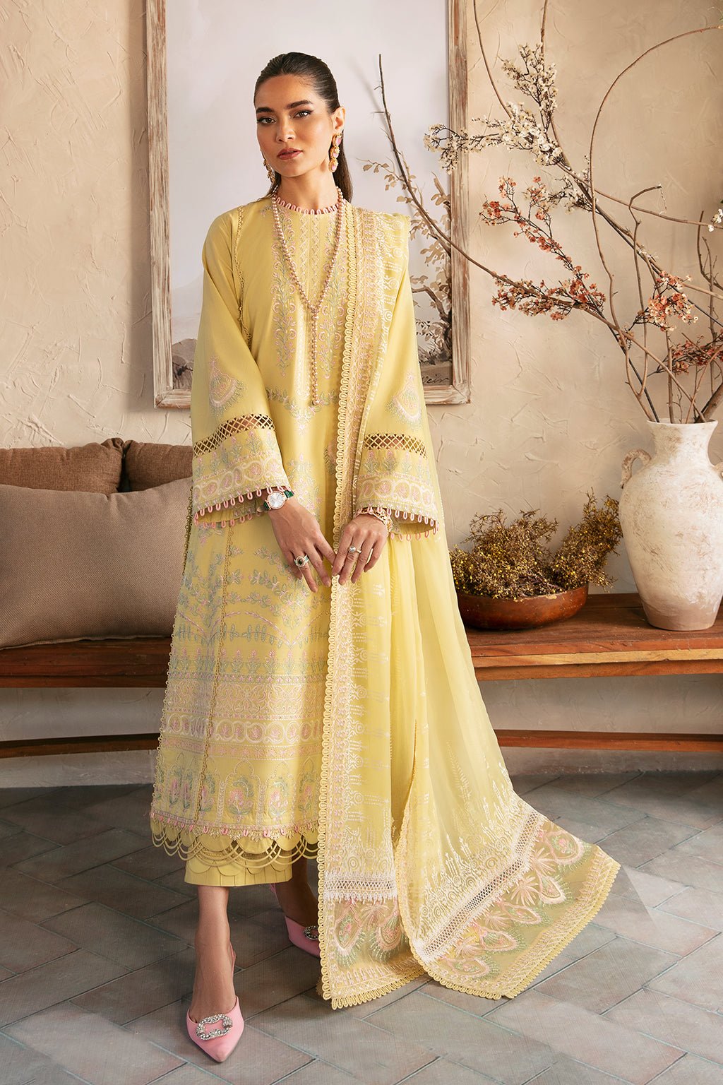 AFROZEH 3PC EMBROIDERED LAWN SUIT (662-Liliana)