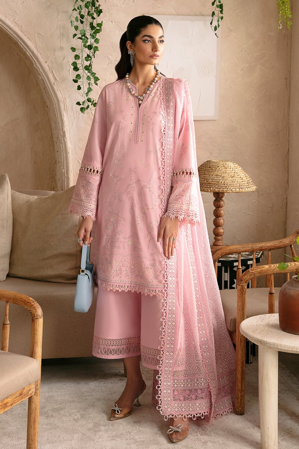 AFROZEH 3PC EMBROIDERED LAWN SUIT (669-Ella)