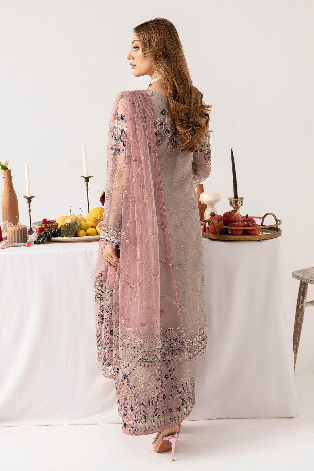 Ramsha 3 Piece Embroidered Organza Suit (M-1110)