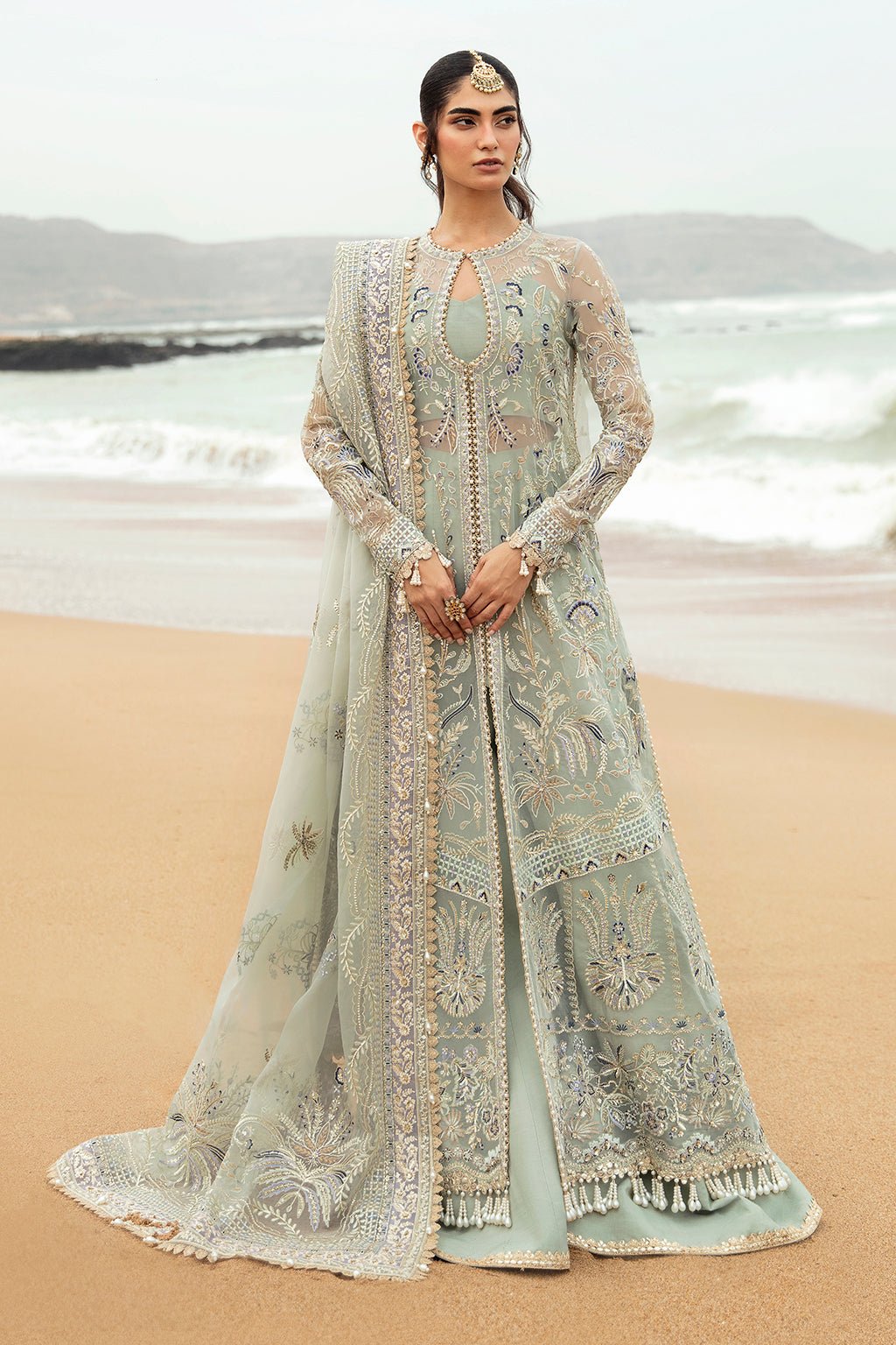 AFROZEH 3PC EMBROIDERED ORGANZA SUIT (Shanzay)