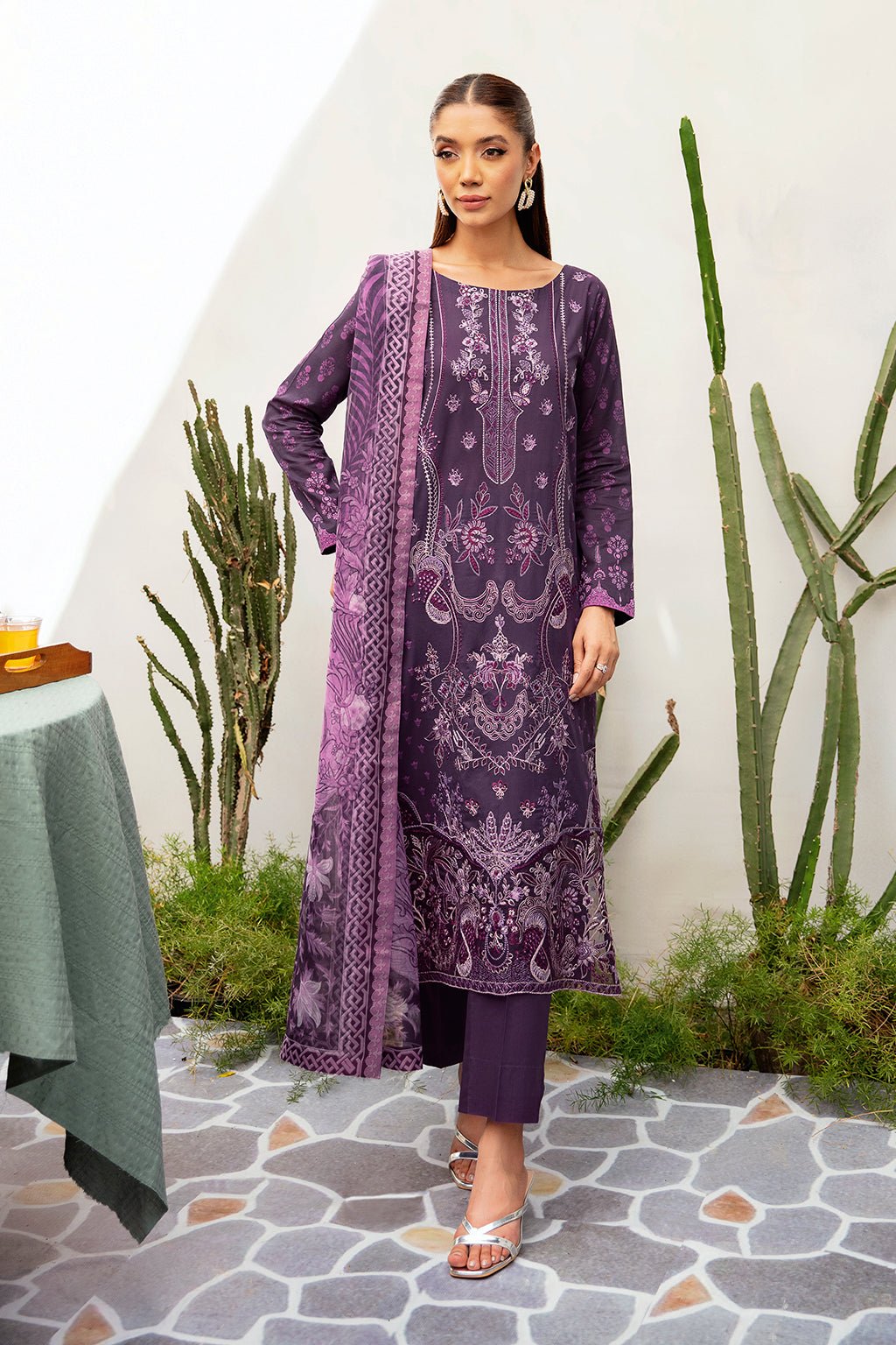 Ramsha 3 Piece Embroidered Lawn Suit (L-1209)