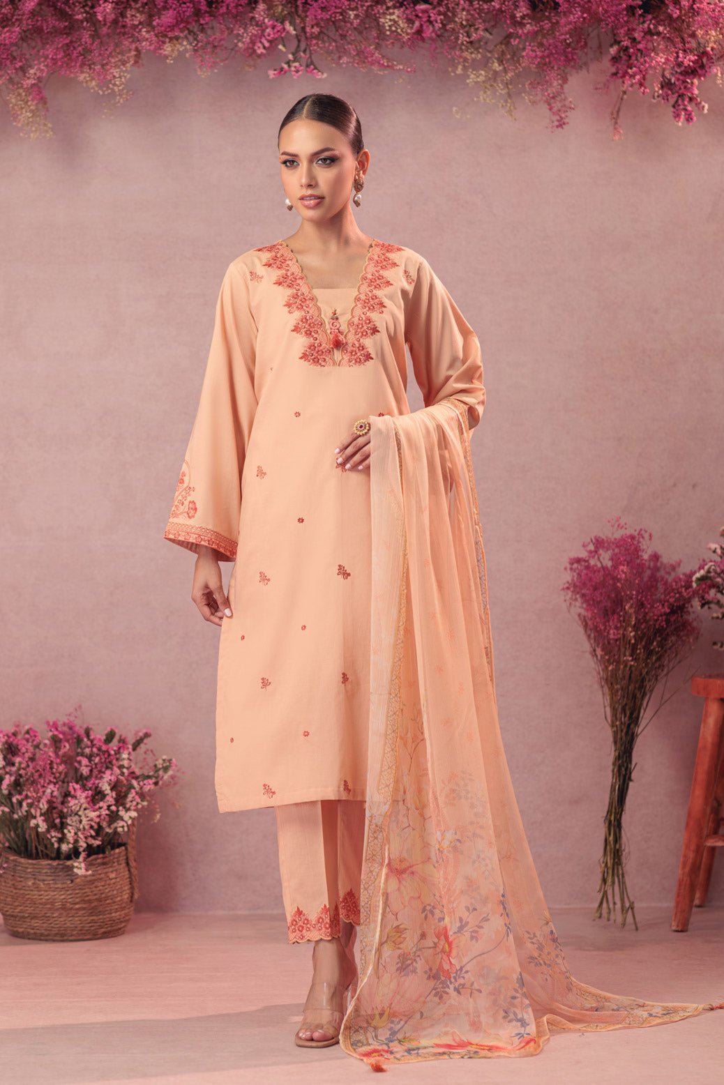 BONANZA SATRANGI 3PC PRINTED CAMBRIC SUIT (1S24B3P001)
