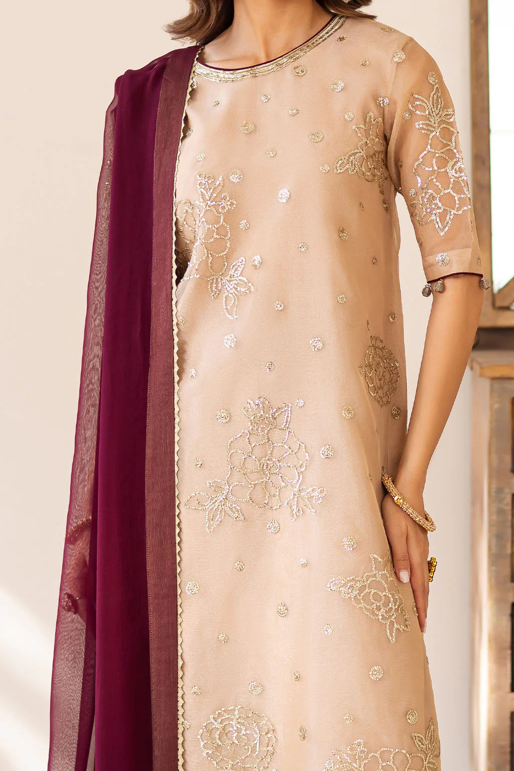 Vanya 3Pc Embroidered Organza Suit SN-02 gulbuy.com