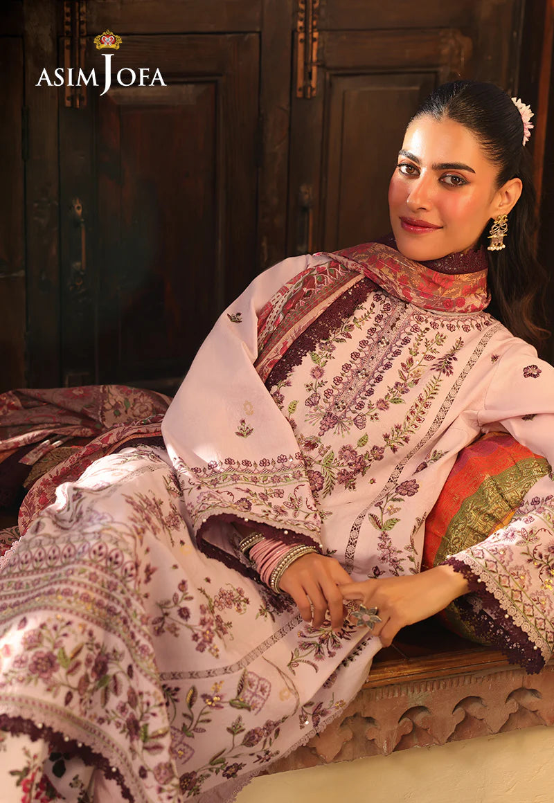 Asim Jofa 3Pc Embroidered Jacquard Suit AJUBU-08 gulbuy.com