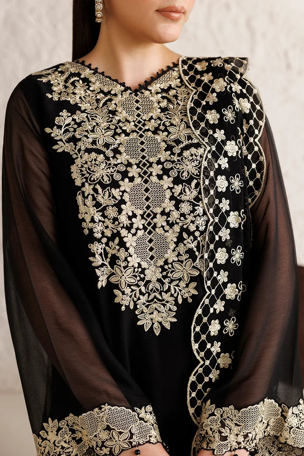 Farasha 3Pc Embroidered Chiffon Suit Orvelia