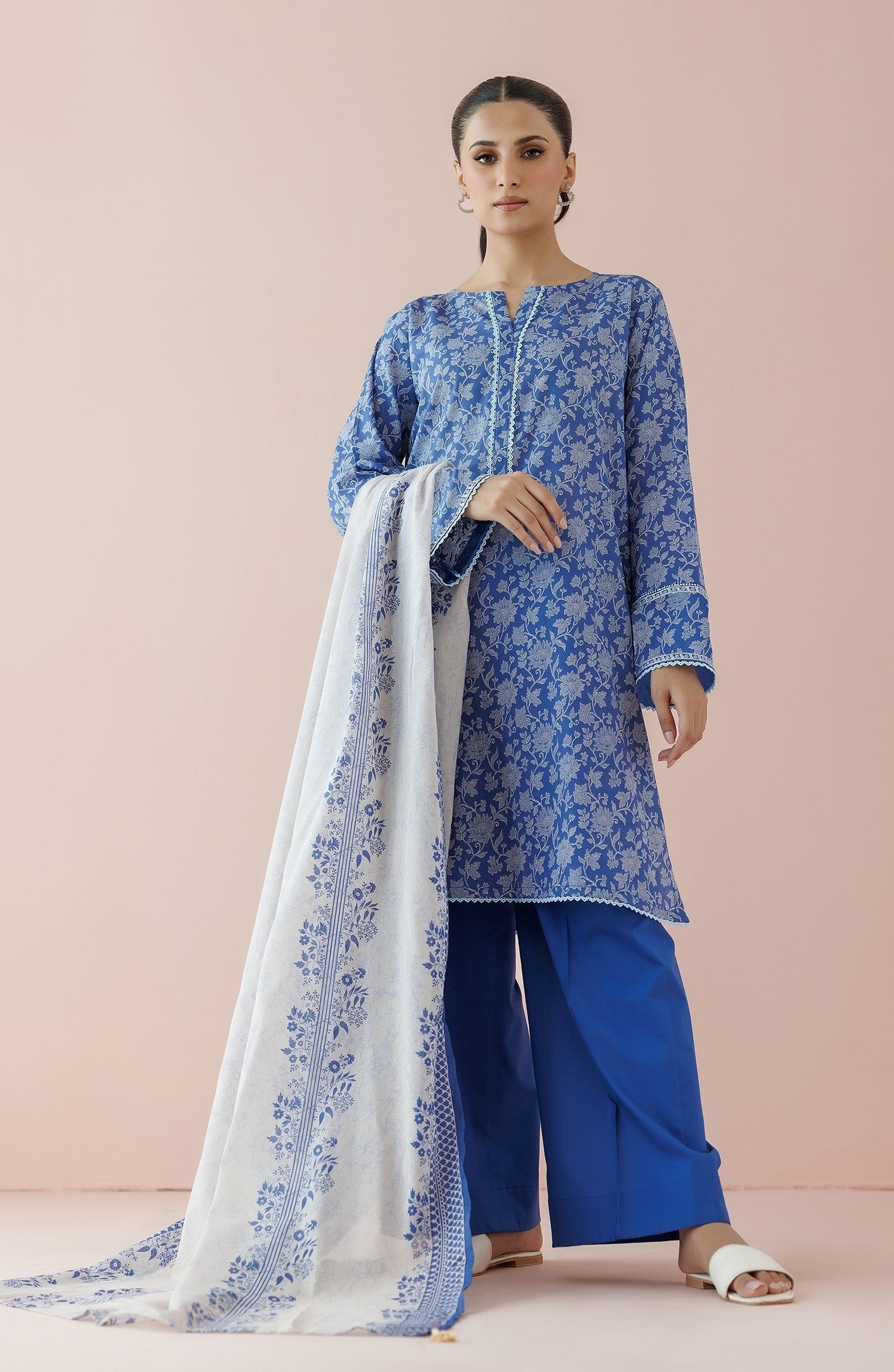 Orient 3 Piece Printed Lawn Suit (OTL-24-139/U-PURPLE)