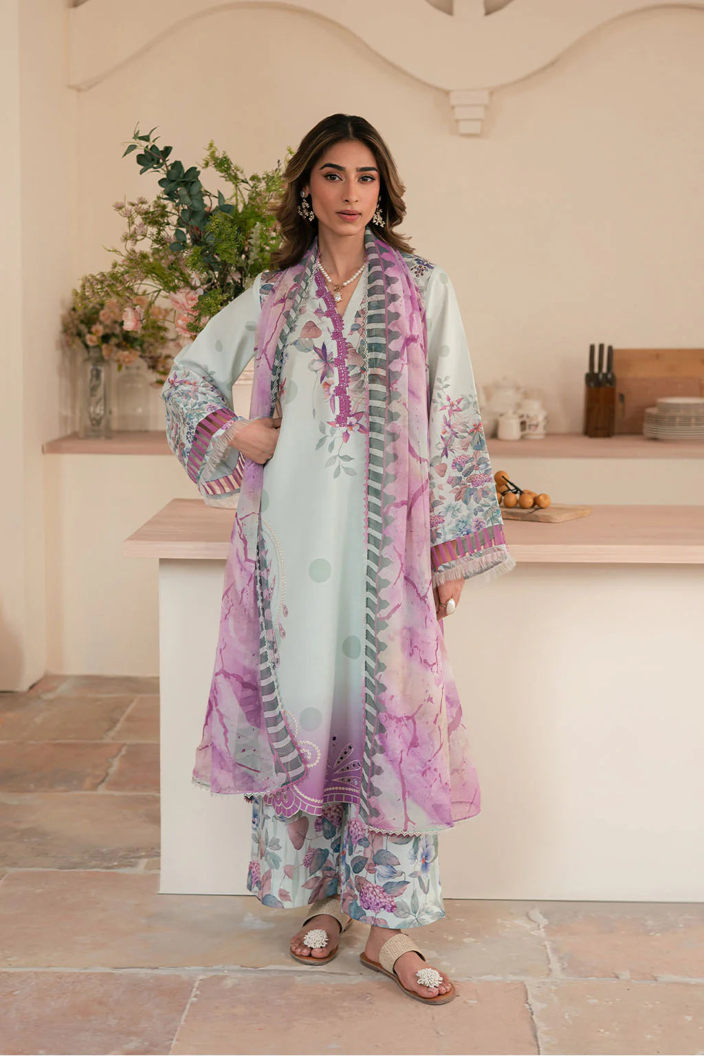 Vanya 3Pc Printed Lawn Silk Suit SM-09 gulbuy.com