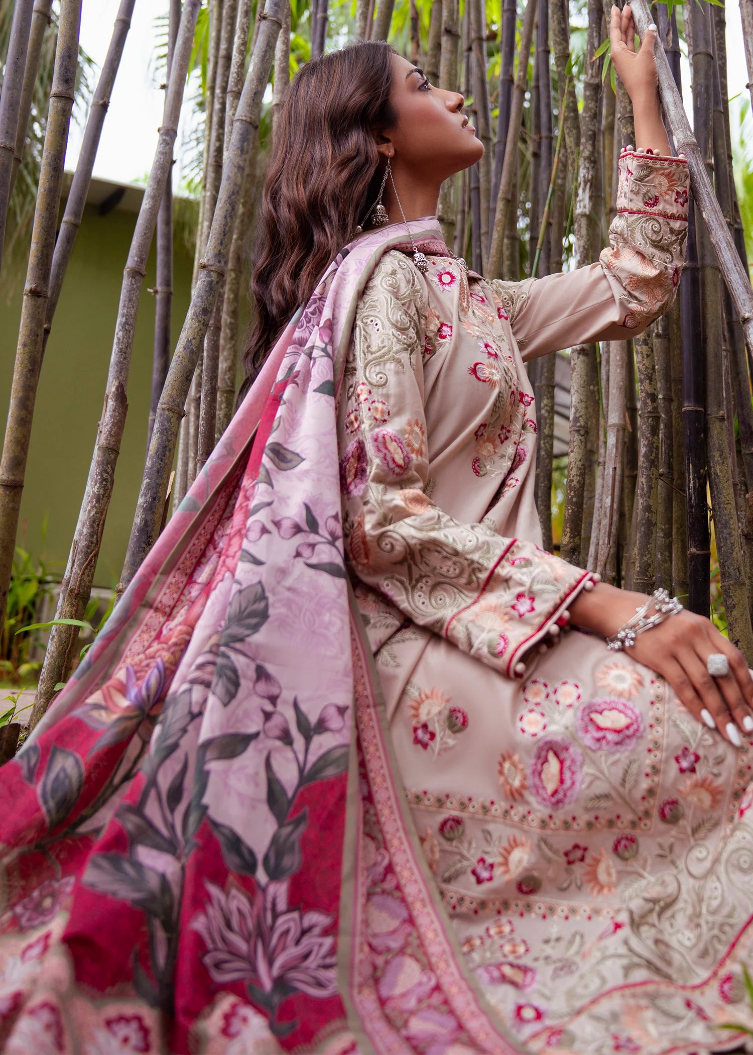 Haseens 3Pc Embroidered Lawn Suit Meerab