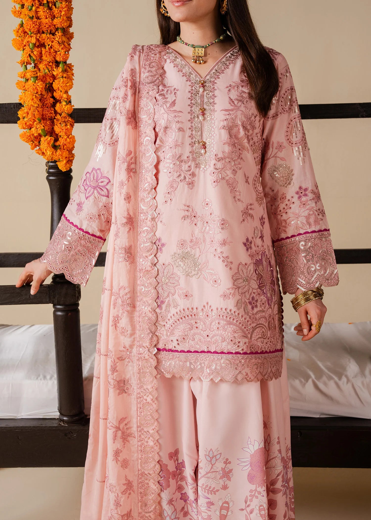 Haseens 3Pc Embroidered Lawn Suit Ashma
