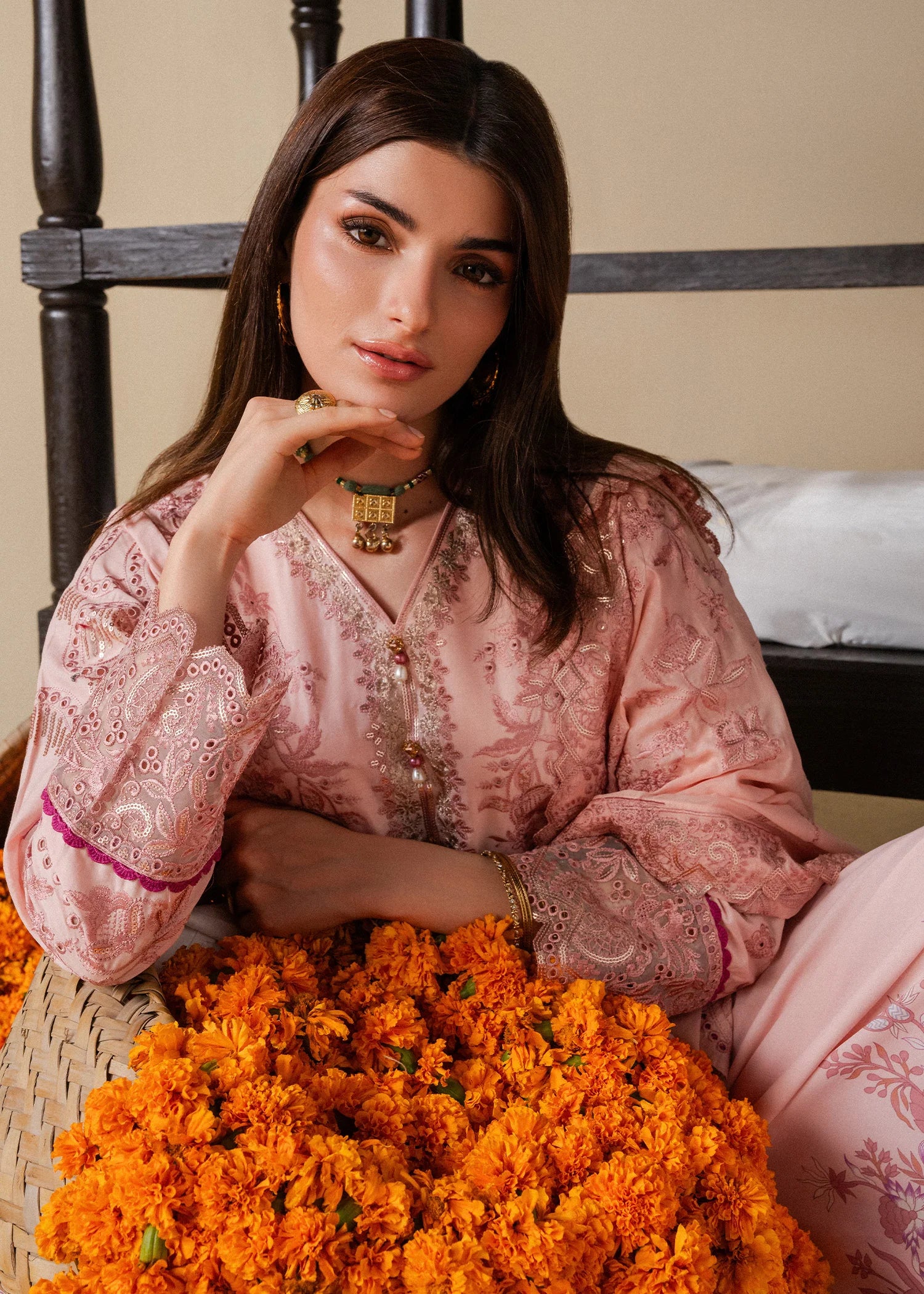 Haseens 3Pc Embroidered Lawn Suit Ashma