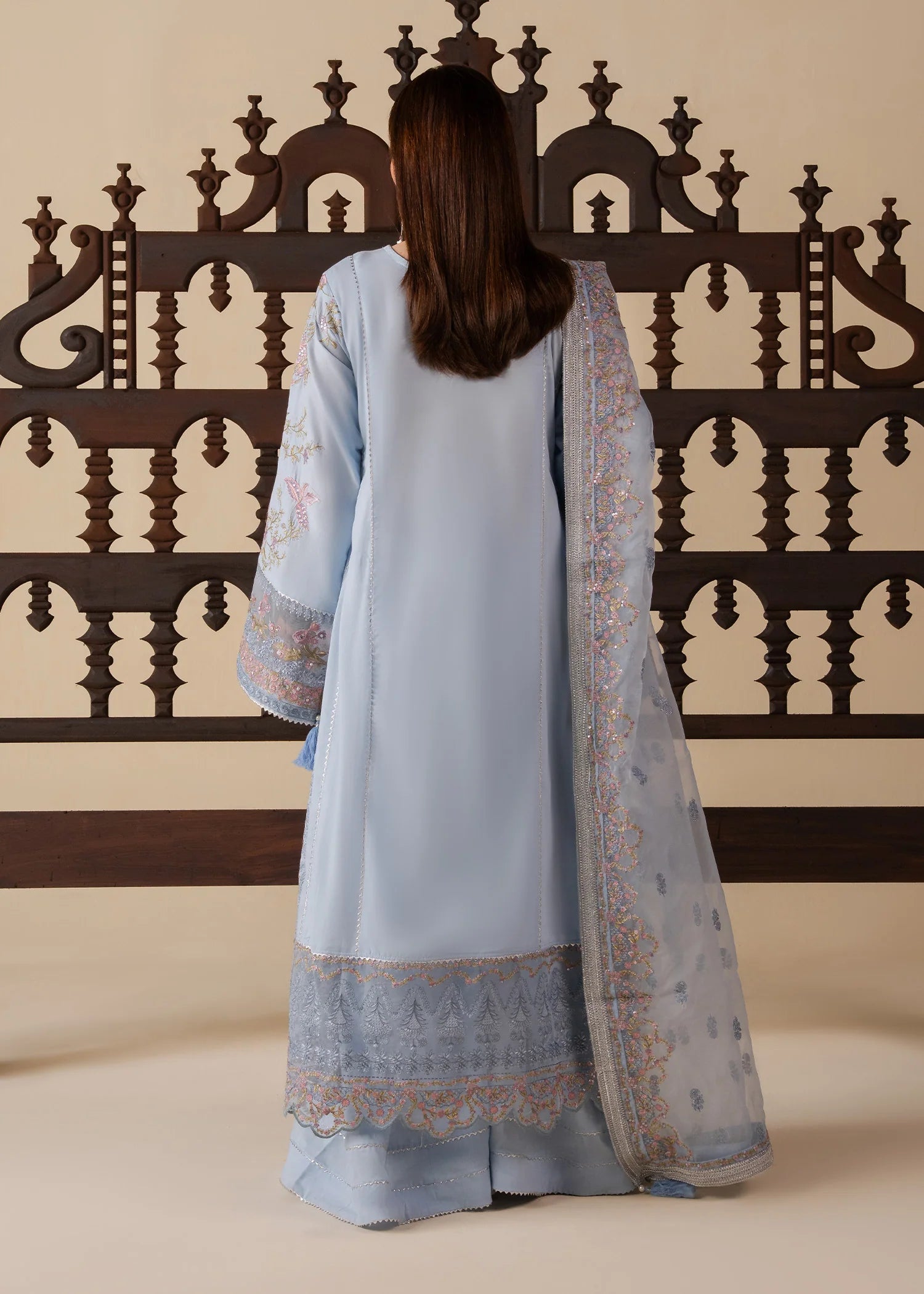 Haseens 3Pc Embroidered Lawn Suit Mehza