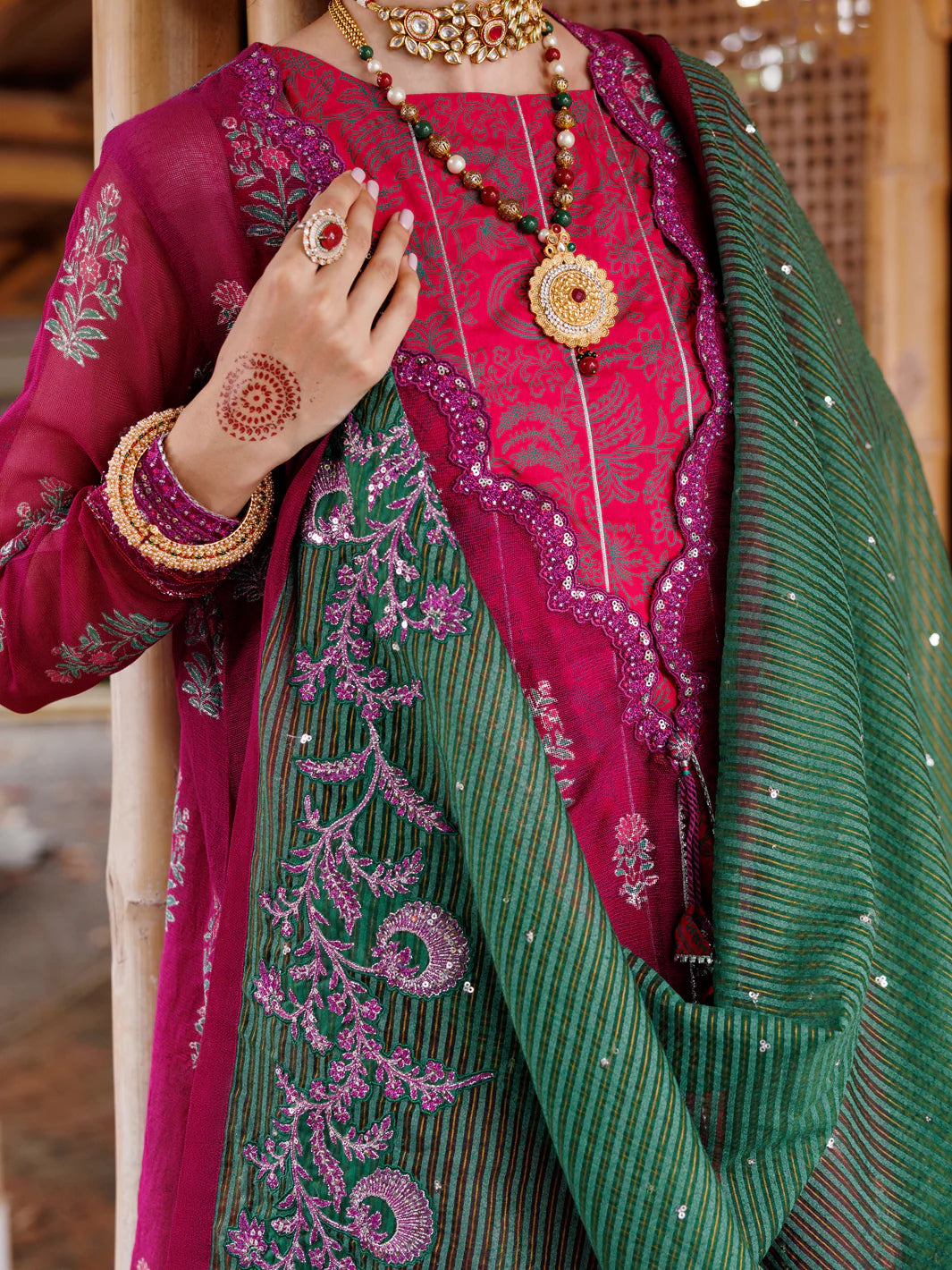 Almirah 3Pc Embroidery Khaddi Net Suit ALP-3PS-2027 gulbuy.com