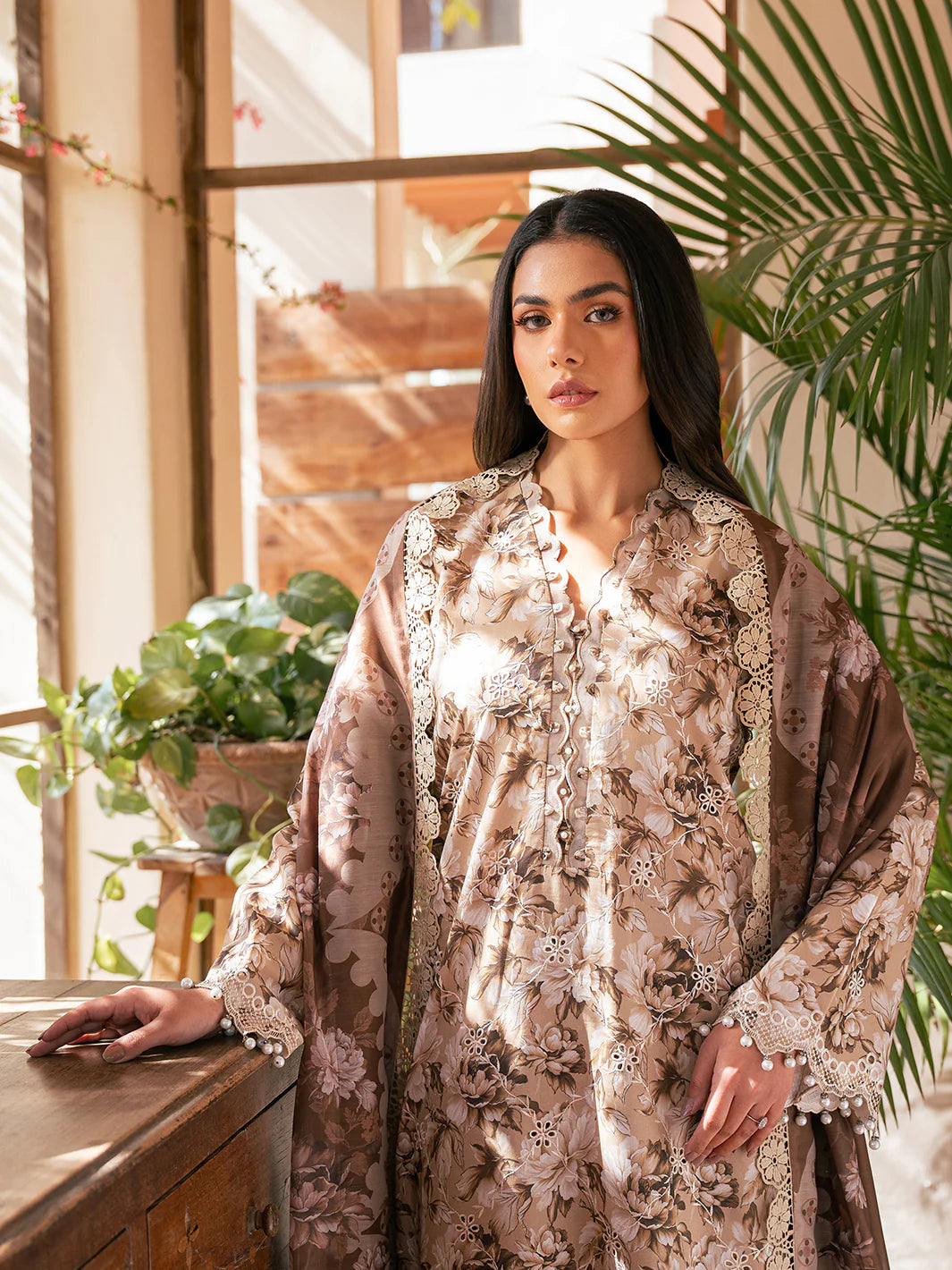 Binilyas 3Pc Embroidered Lawn Suit 2075-B gulbuy.com