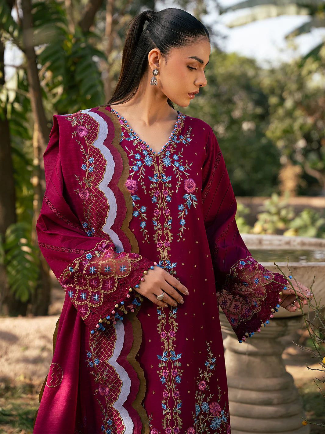 Binilyas 3Pc Embroidered Lawn Suit 2078-A gulbuy.com