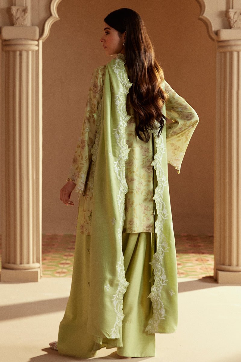 CROSS STITCH 3PC EMBROIDERED LINEN SUIT-FLORAL CHARM gulbuy.com