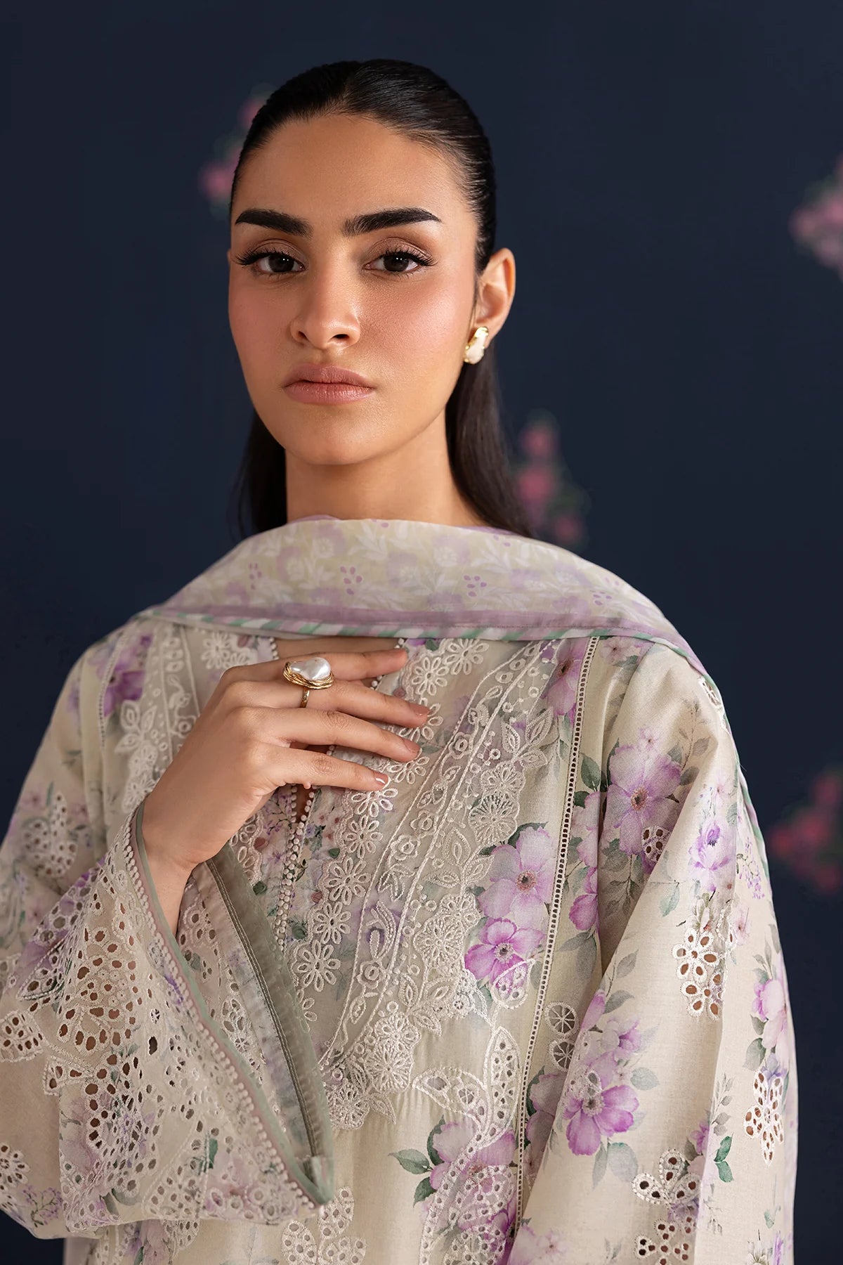 Baroque 3Pc Embroidered Lawn Suit UF-4470