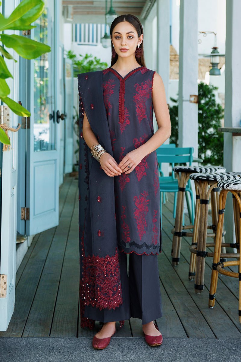 BAROQUE 3PC EMBROIDERED JACQUARD LAWN SUIT (BQU-UF-D567)