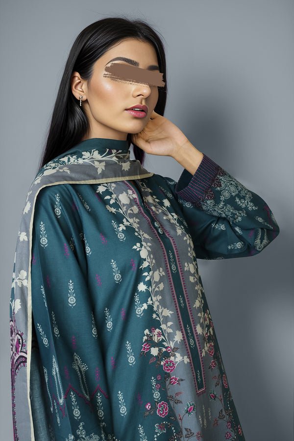 SAYA 3 PIECE PRINTED LAWN SUIT (U01-24057-07B) gulbuy.com